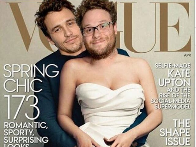 James Franco And Seth Rogen Spoof Kim Kardashian And Kanye West S Controversial Vogue Cover The Independent The Independent