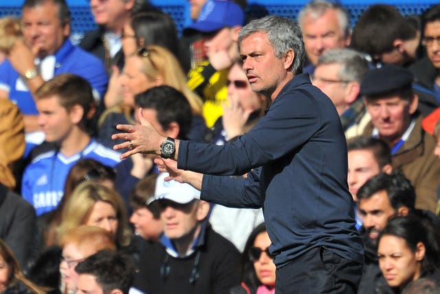 Jose Mourinho gestures on the sideline