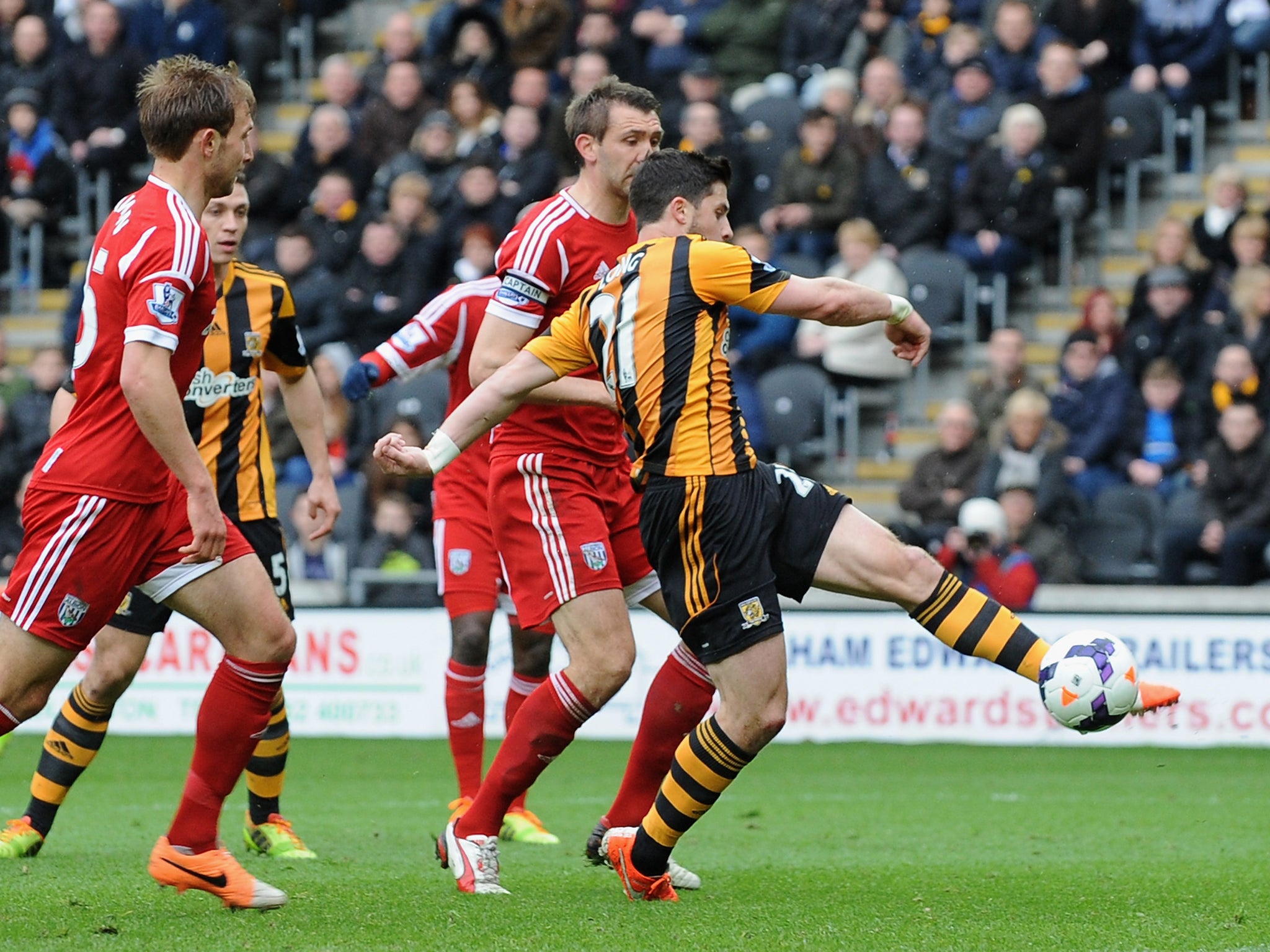 Shane Long scores for Hull against his former club West Brom