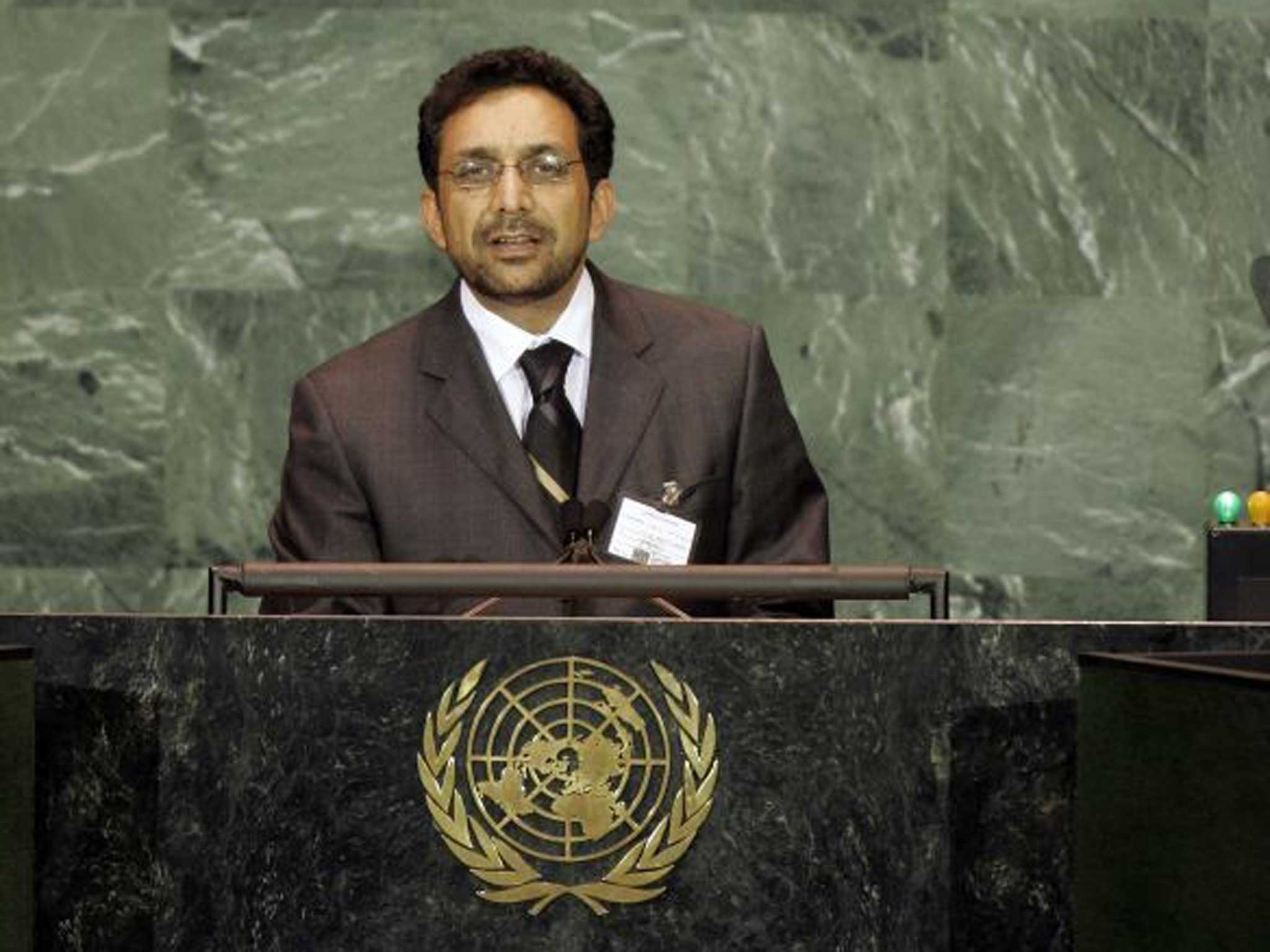 Ahmad Zia Massoud, Vice-President of Afghanistan, speaks to the General Assembly at the United Nations on back in 2005