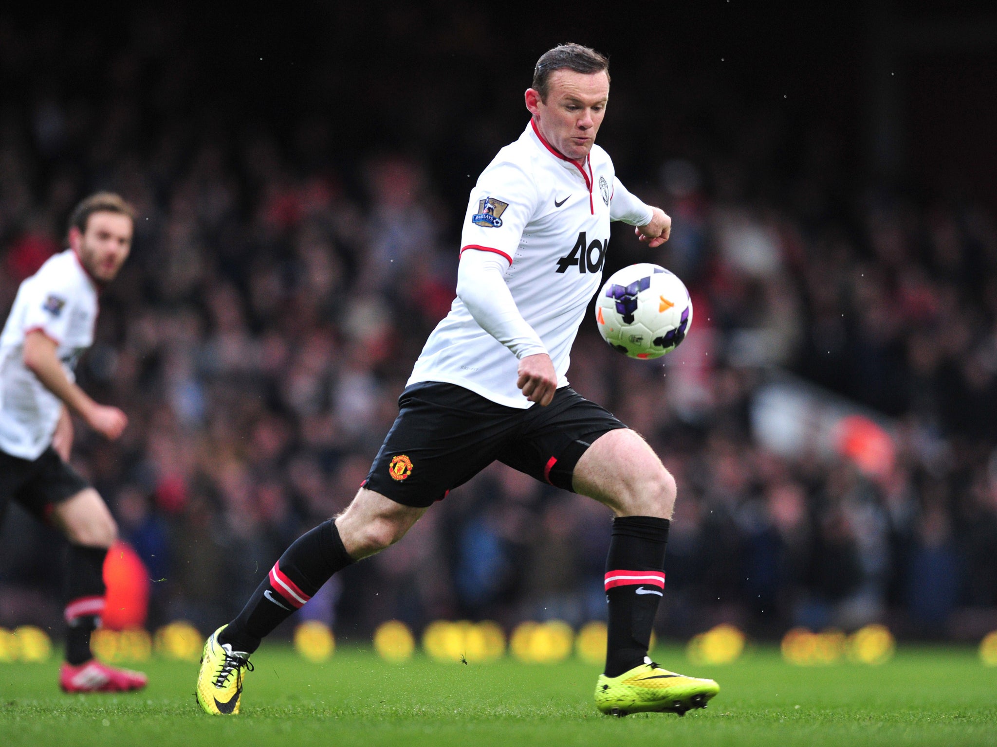 Wayne Rooney scores from 58 yards to put Manchester United 1-0 up against West Ham