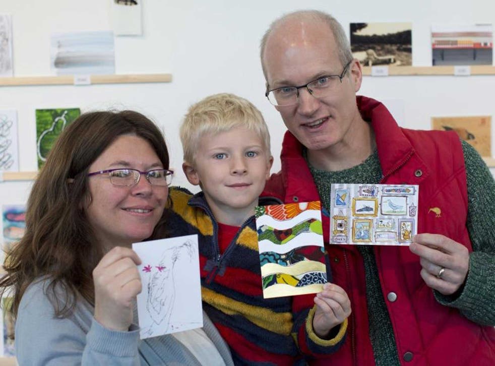 Small wonder: The Stone family with their artworks