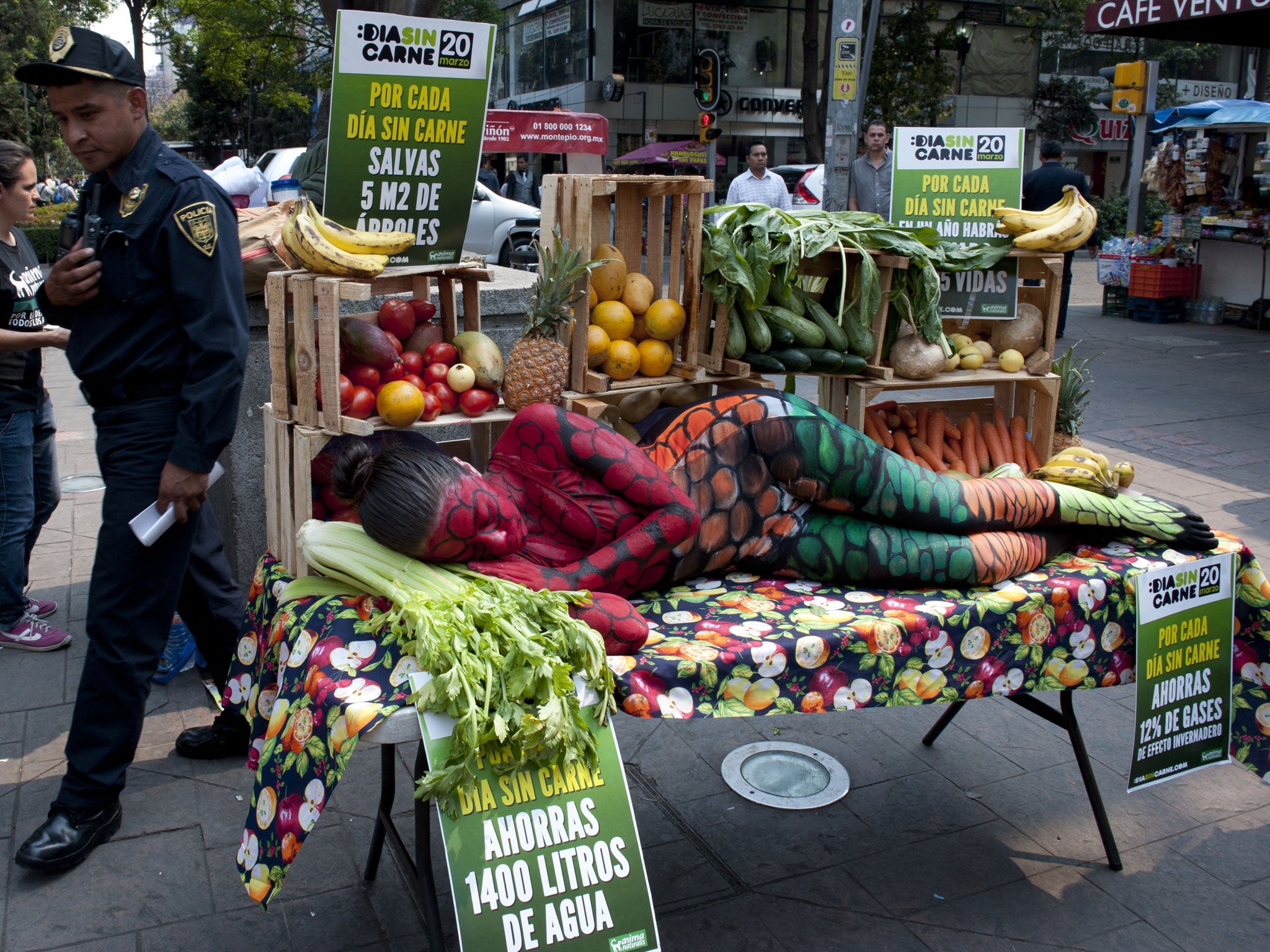 Mexico City protest against meat consumption