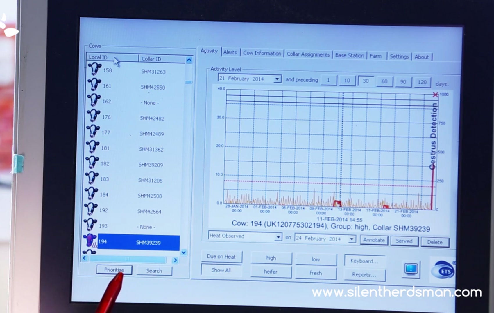 The data from the collars is fed back to computers but can be accessed from anywhere worldwide.