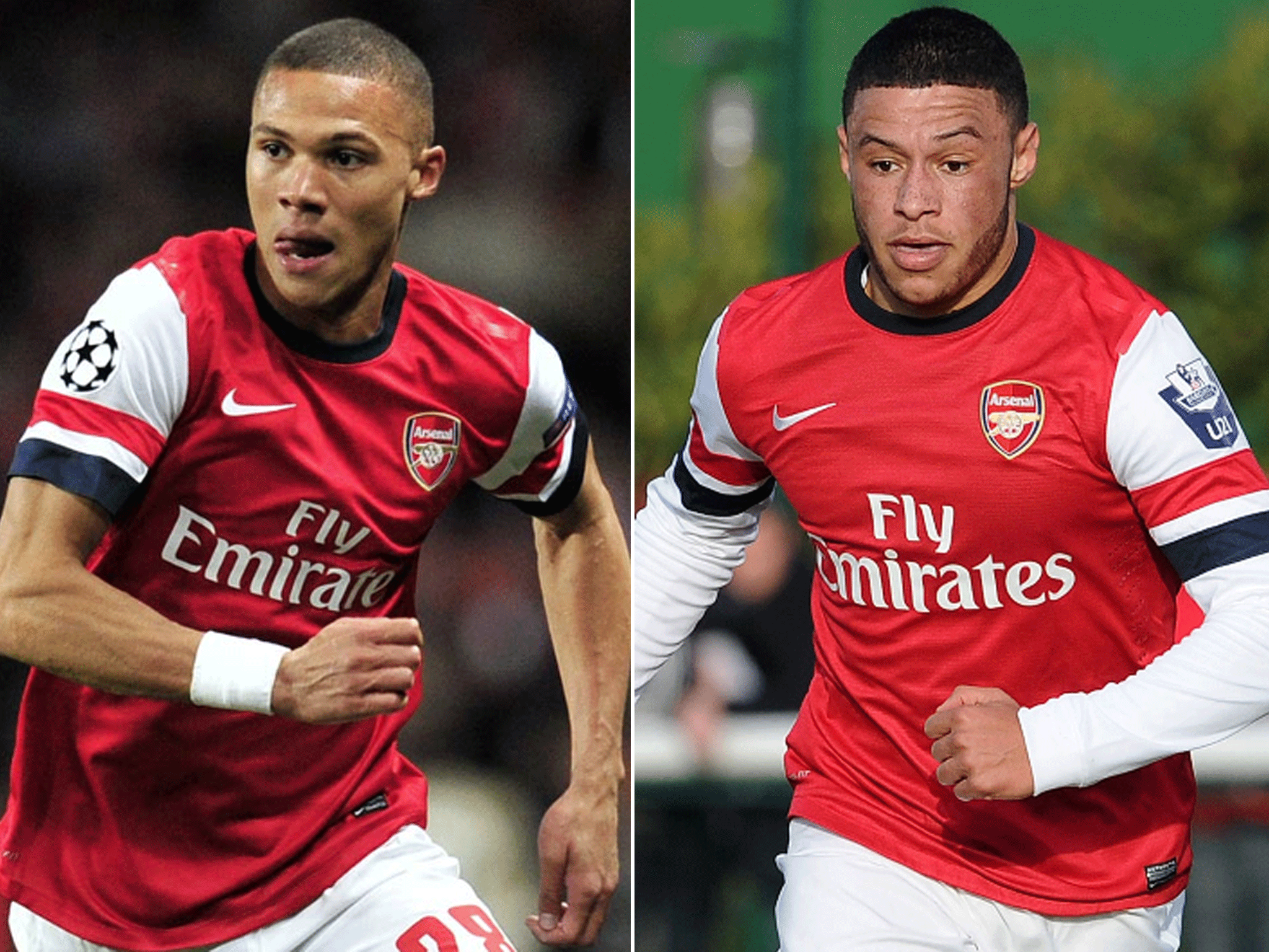 No ban for either Kieran Gibbs (left) or Alex Oxlade-Chamberlain over wrong red card