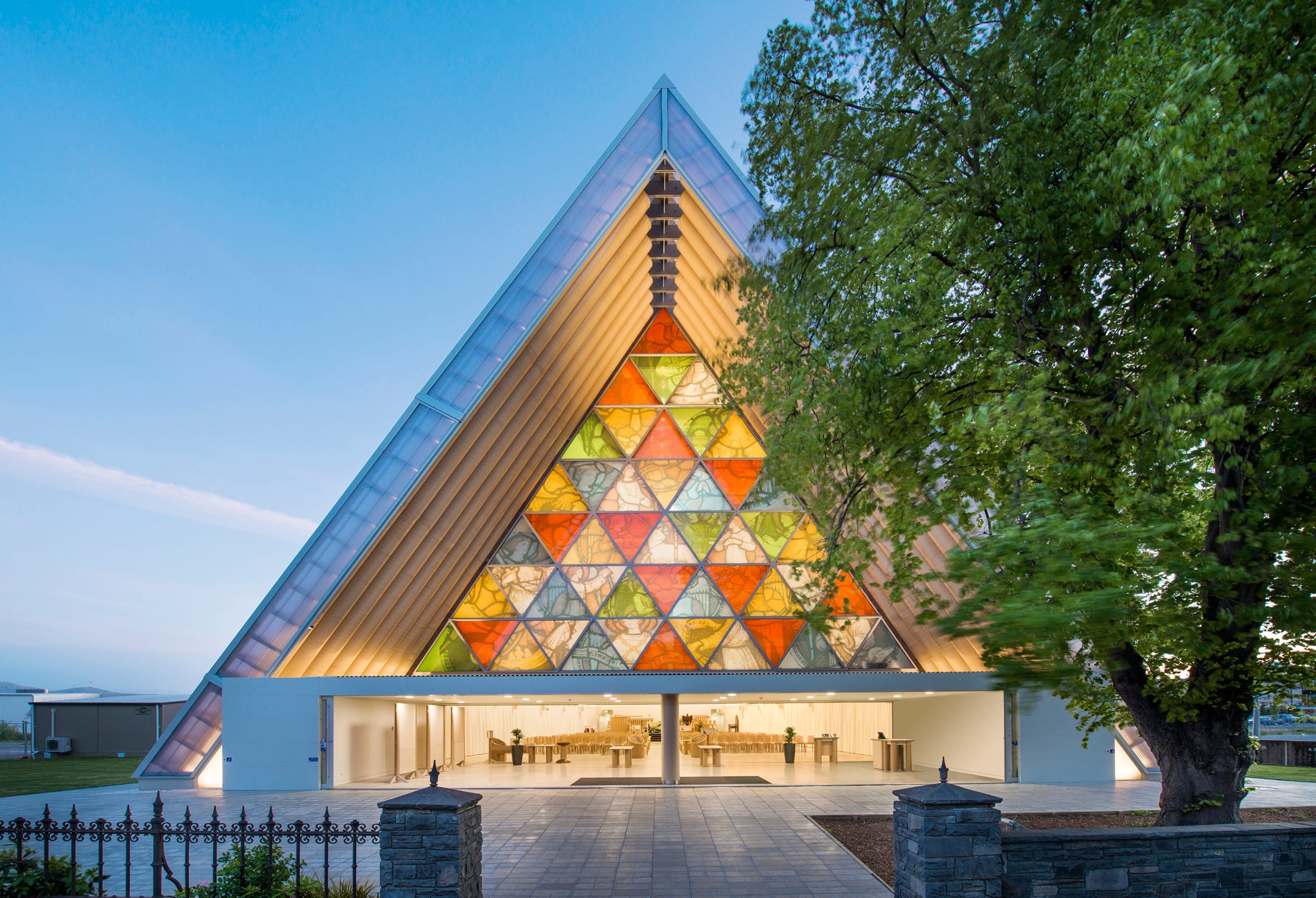 Christchurch cathedral in New Zealand, built from cardboard tubes