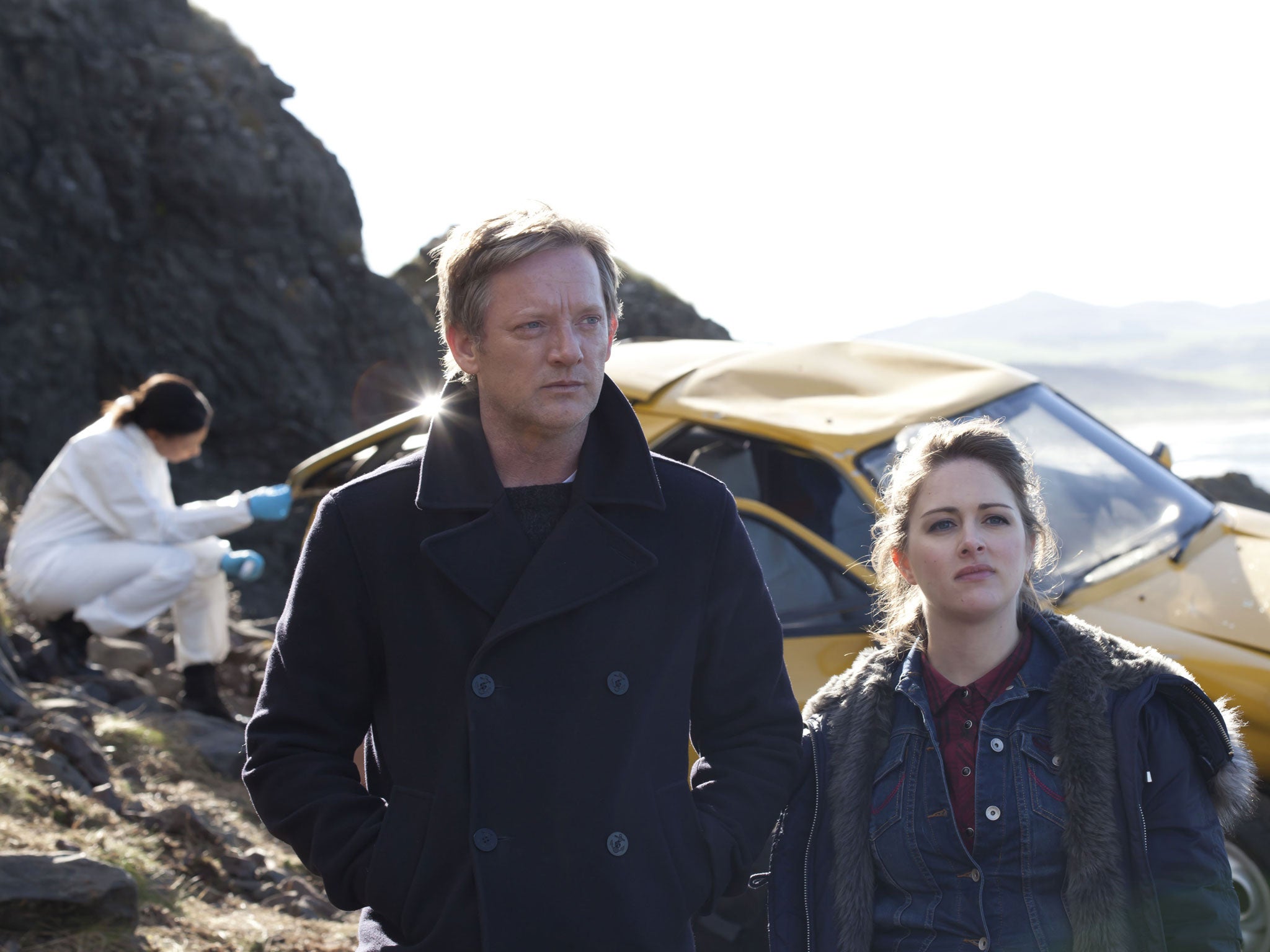 Jimmy Perez (played by Douglas Henshall) and Alison McIntosh (Alison O'Donnell) star in the first part of Shetland's new episode 'Dead Water'