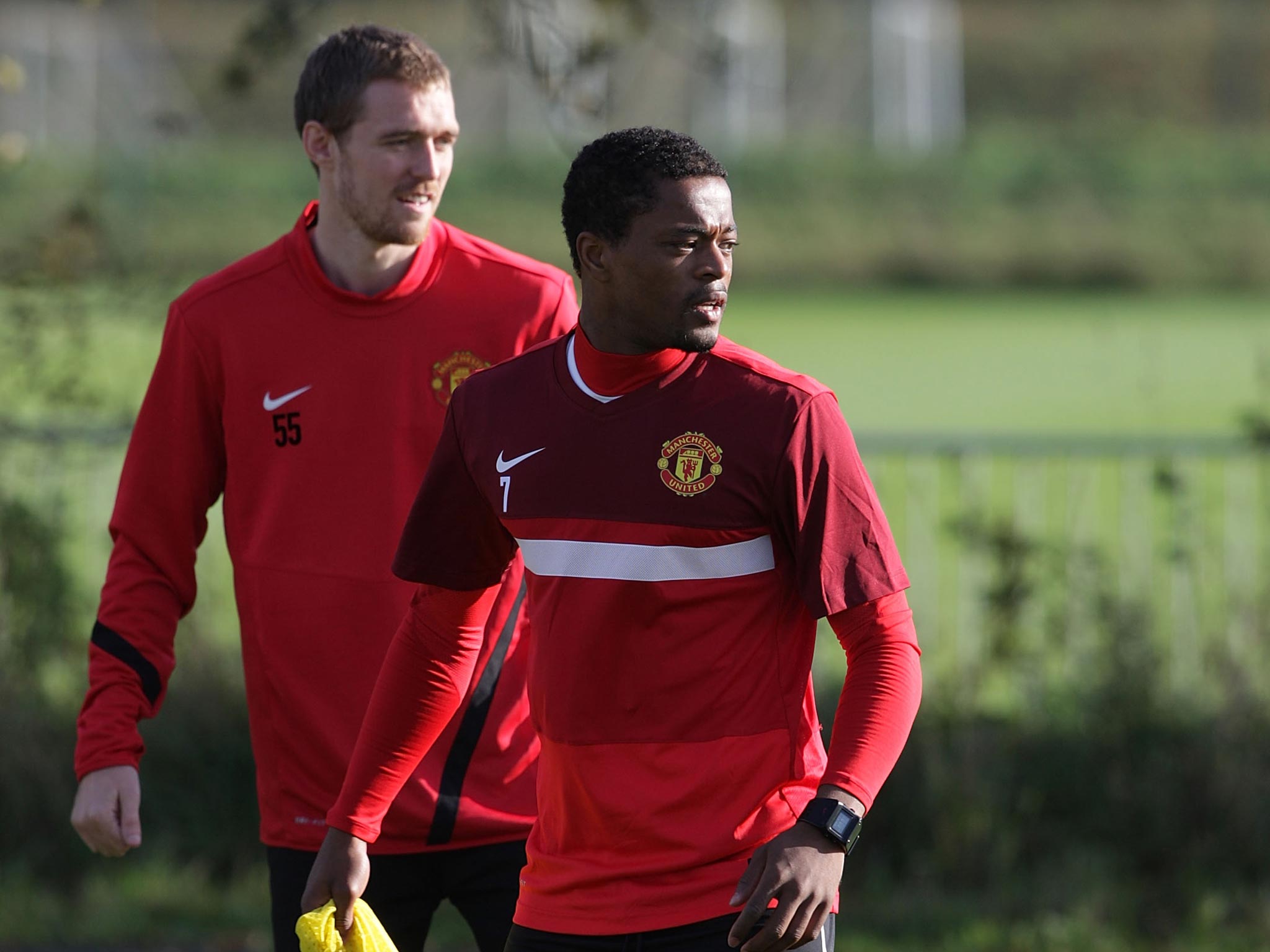 Manchester United could see both Darren Fletcher (l) and Patrice Evra (r) leave the club at the end of the season