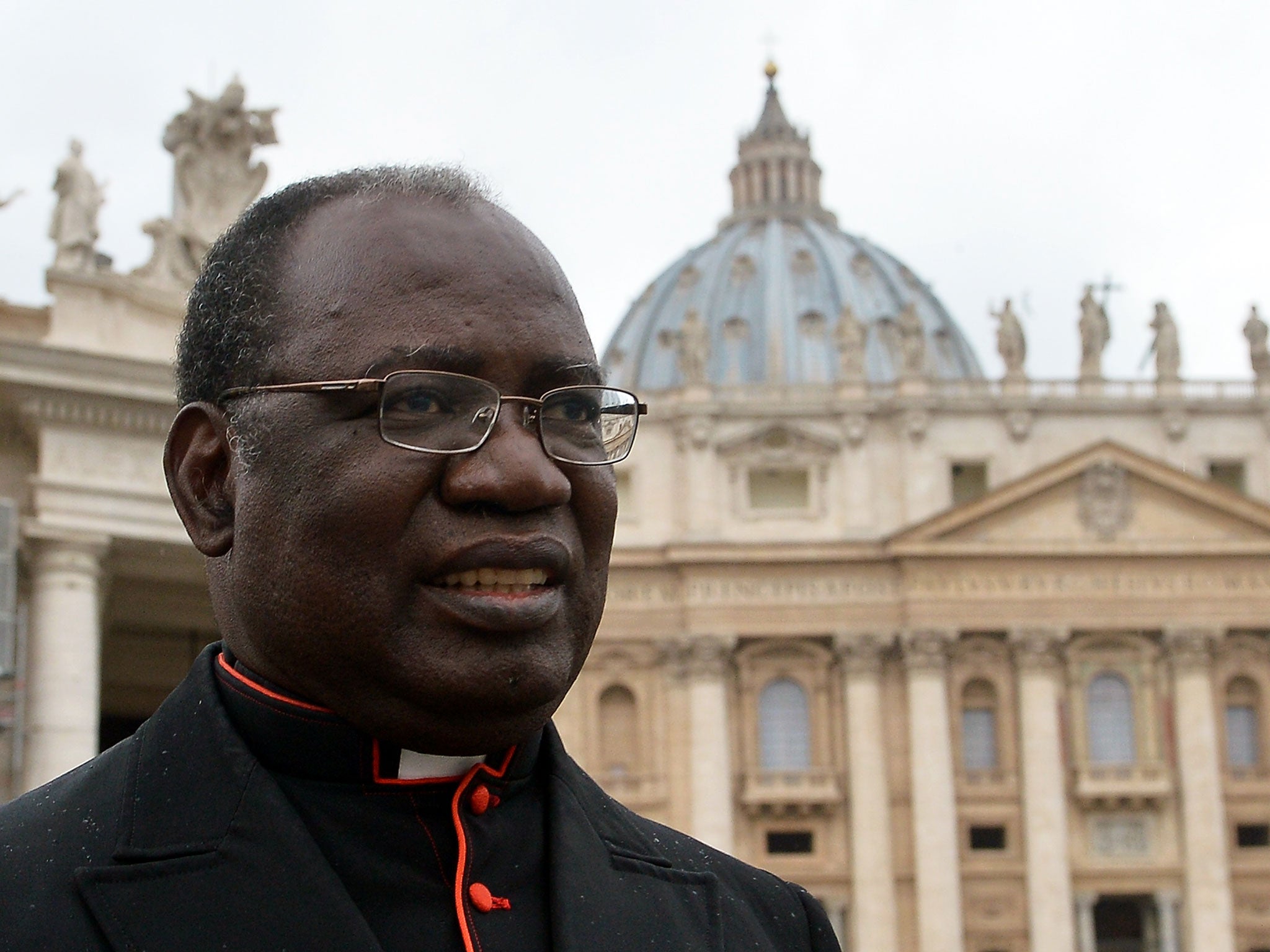 Kenyan cardinal John Njue pictured on St Peter's square in the Vatican.