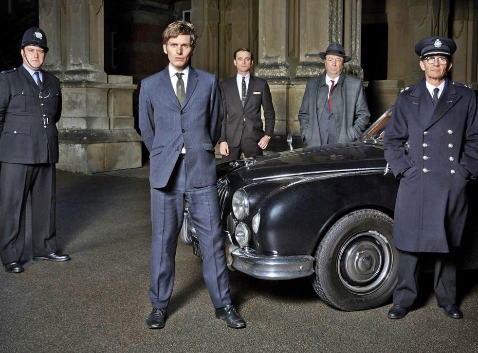 The sleuth is out there: 'Endeavour' with star Shaun Evans (second left) alongside Sean Rigby, Jack Laskey, Roger Allam and Anton Lesser