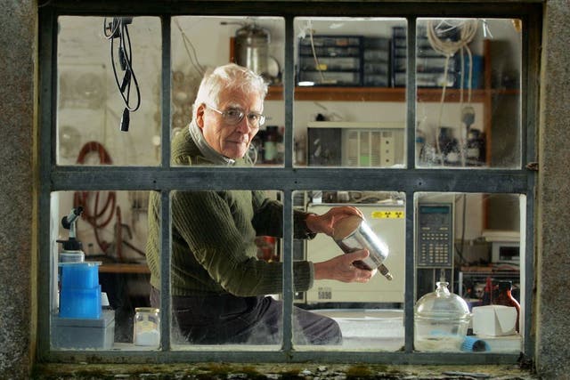 The power of one: Professor James Lovelock in the lab at his home in the West Country 
