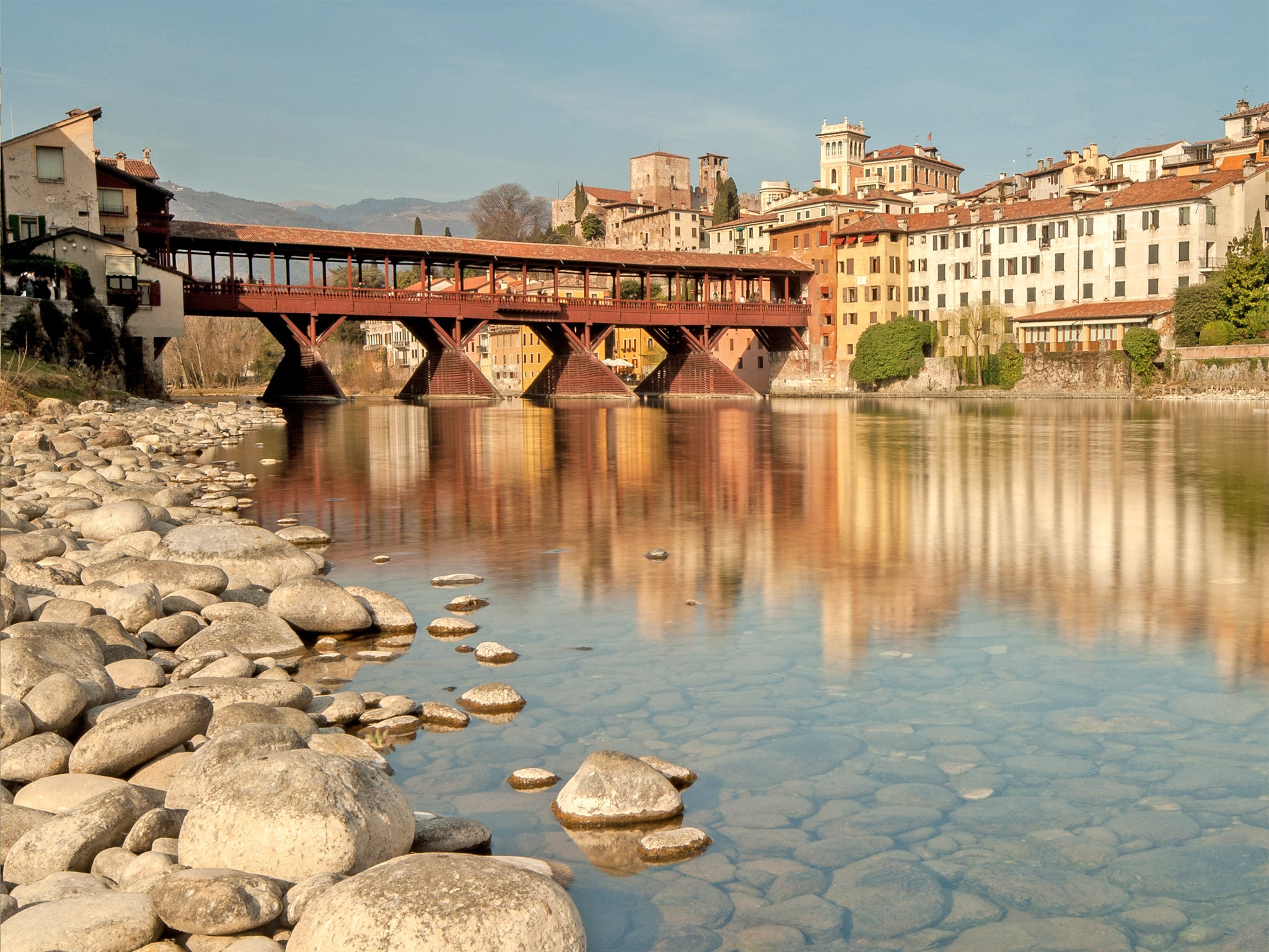 The Ponte Degli Alpini in Bassano del Grappa has stood in its current form since 1569