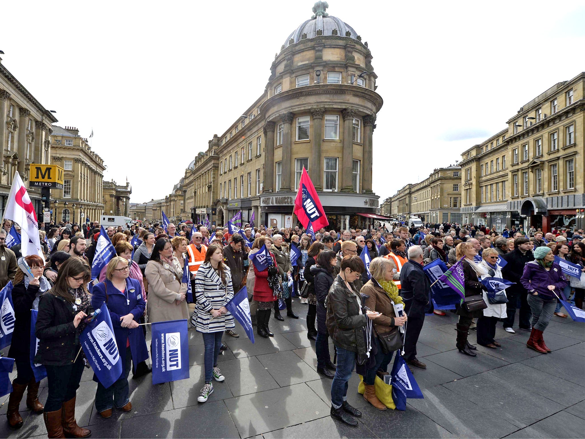 A teachers demonstration in Newcastle in support of the NUT walkout
