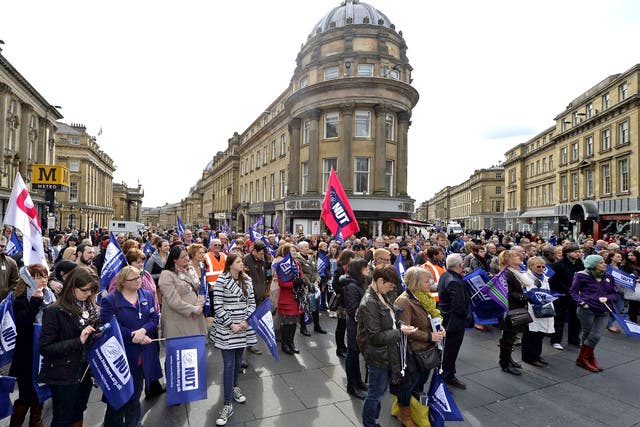 A teachers demonstration in Newcastle in support of the NUT walkout