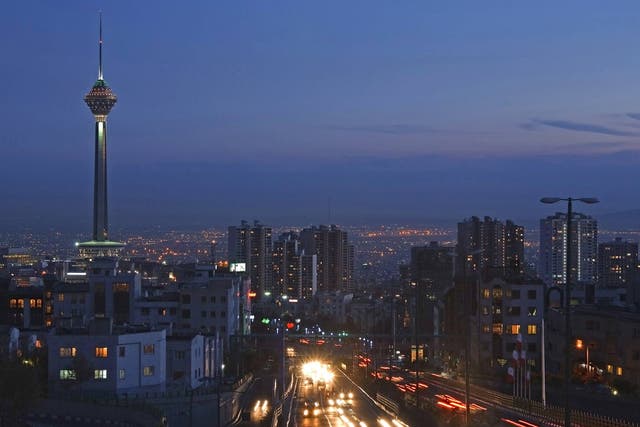 Tehran at night. Despite the ban on alcohol, drinking in Iran is widespread