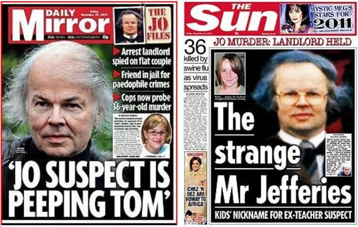 Some of the wildly speculative press coverage after Christopher Jefferies was wrongly arrested for the murder of Joanna Yeates in 2010. He later successfully sued several newspapers for libel