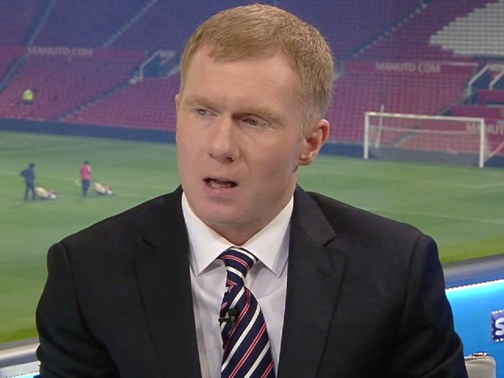Paul Scholes expressing his criticisms after Tuesday night's game