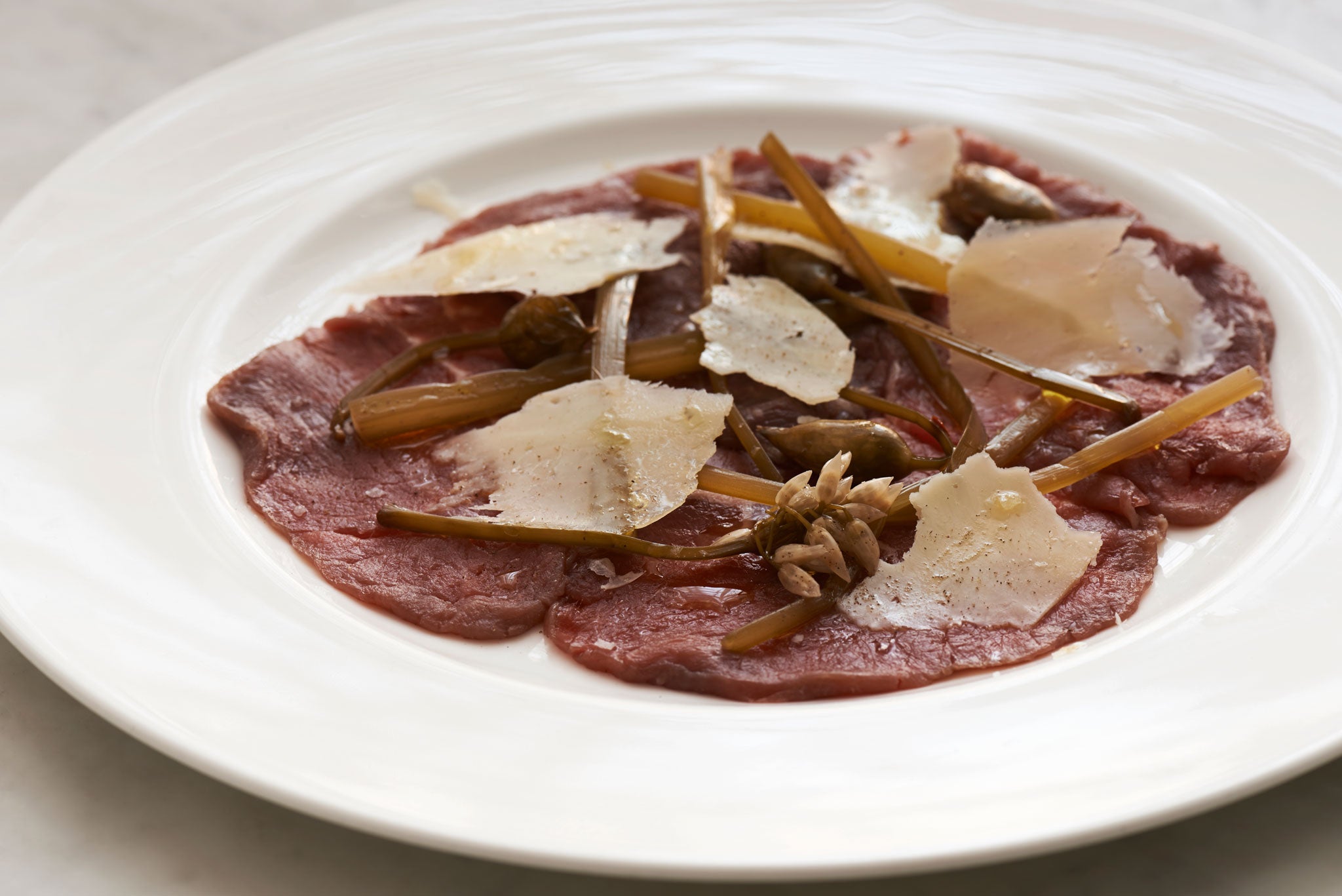 Slice of the action: Beef Carpaccio with pickled Ramsons