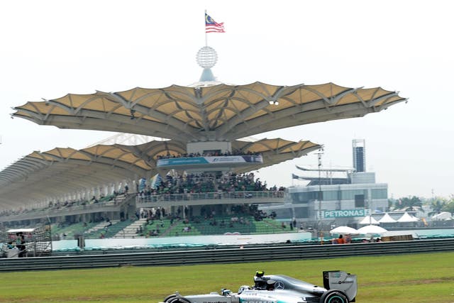 Nico Rosberg set the fastest time on Friday practice for the Malaysian Grand Prix