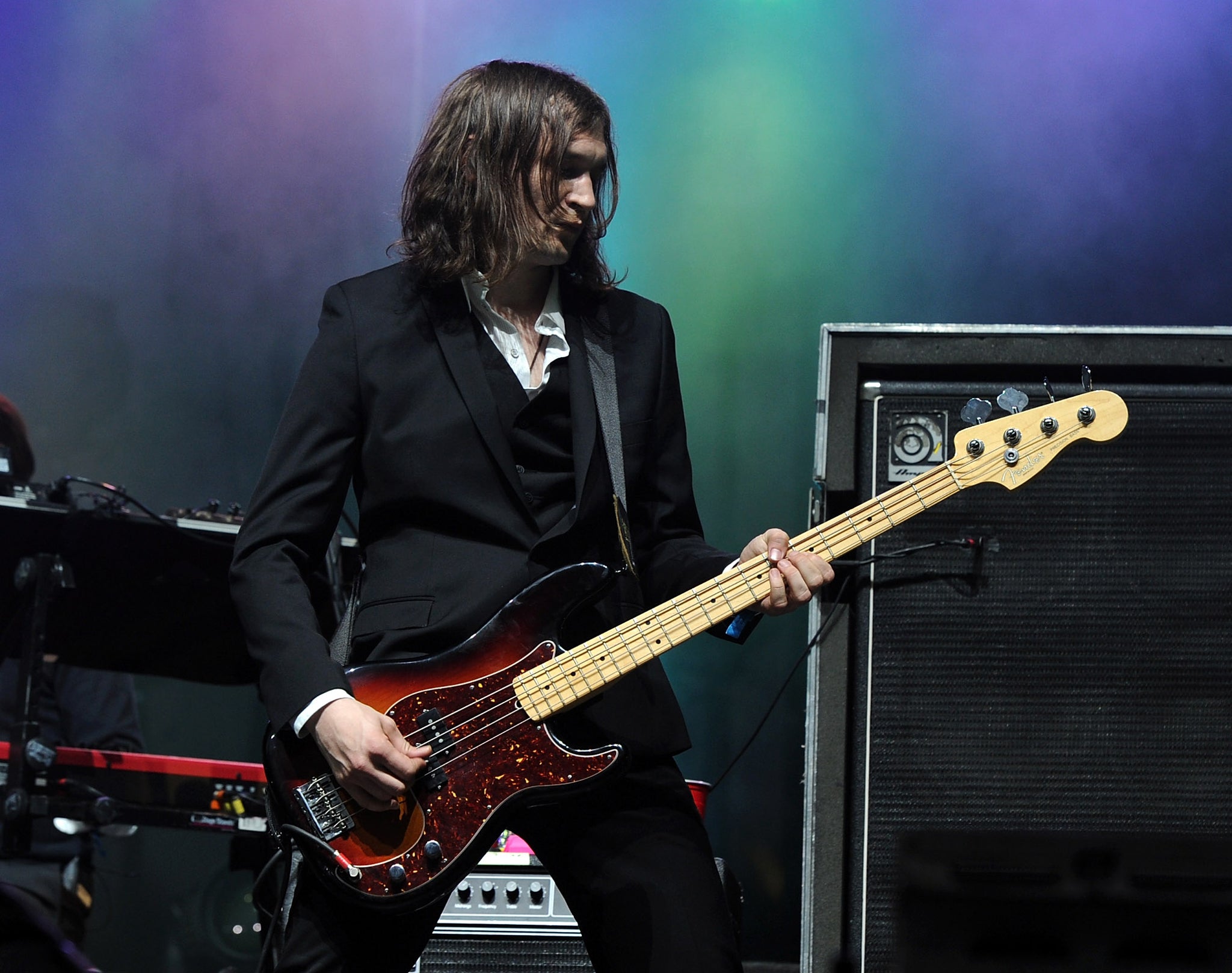 Brad Truax of Interpol performs on stage