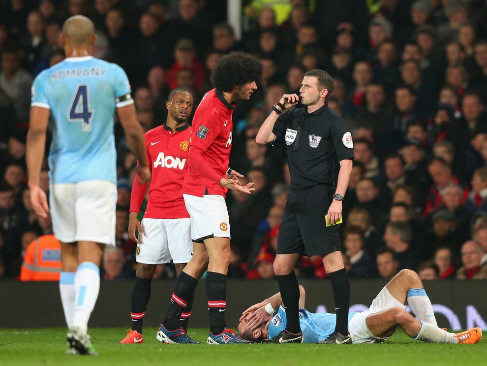 Marouane Fellaini alleged to have spat at Manchester City defender Pablo Zabaleta after ...