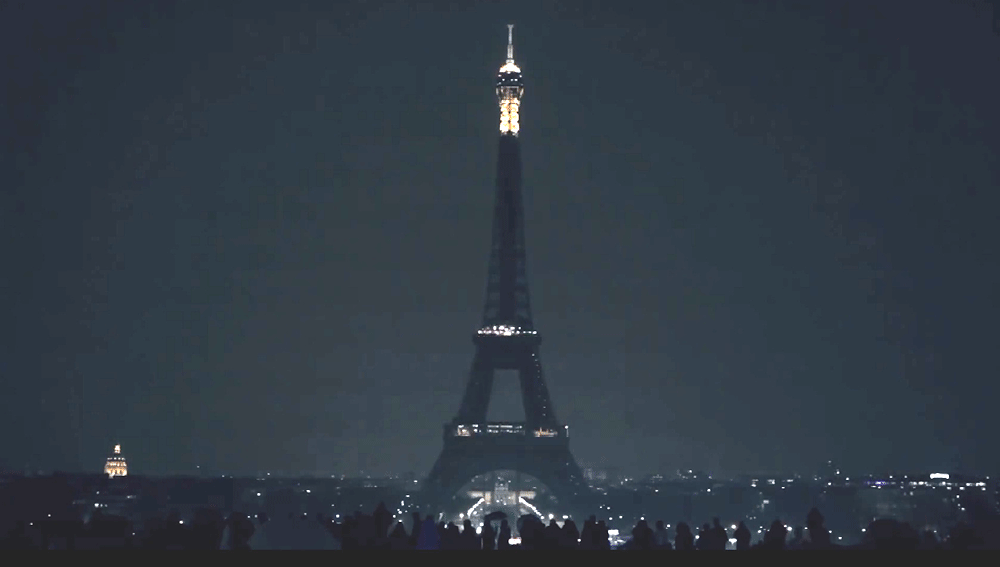 The Eiffel Tower previously powered down for Earth Hour