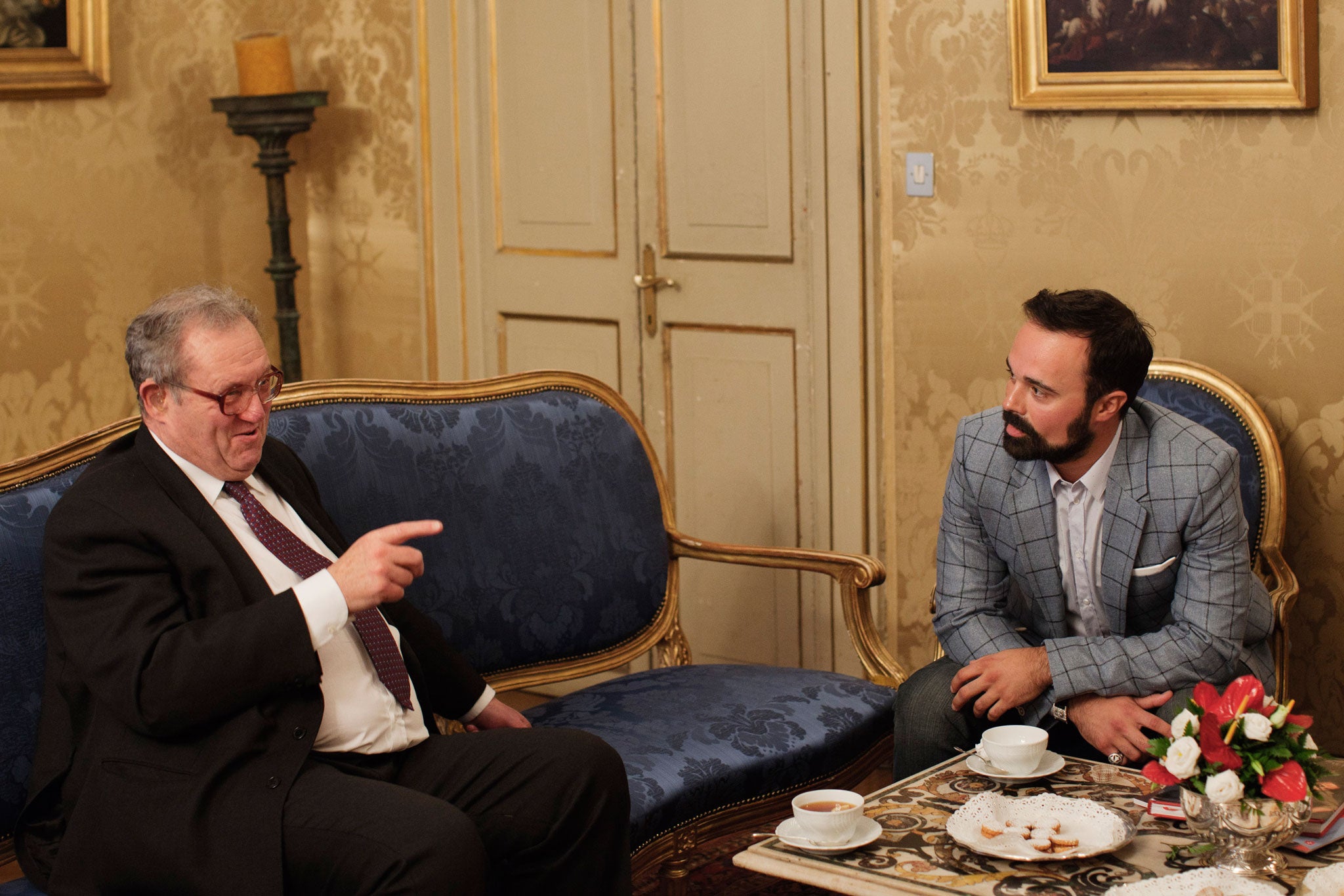 'More Rotary than Hellfire Club': Grand Master Festing and Evgeny Lebedev chat over tea in the Palazzo Malta