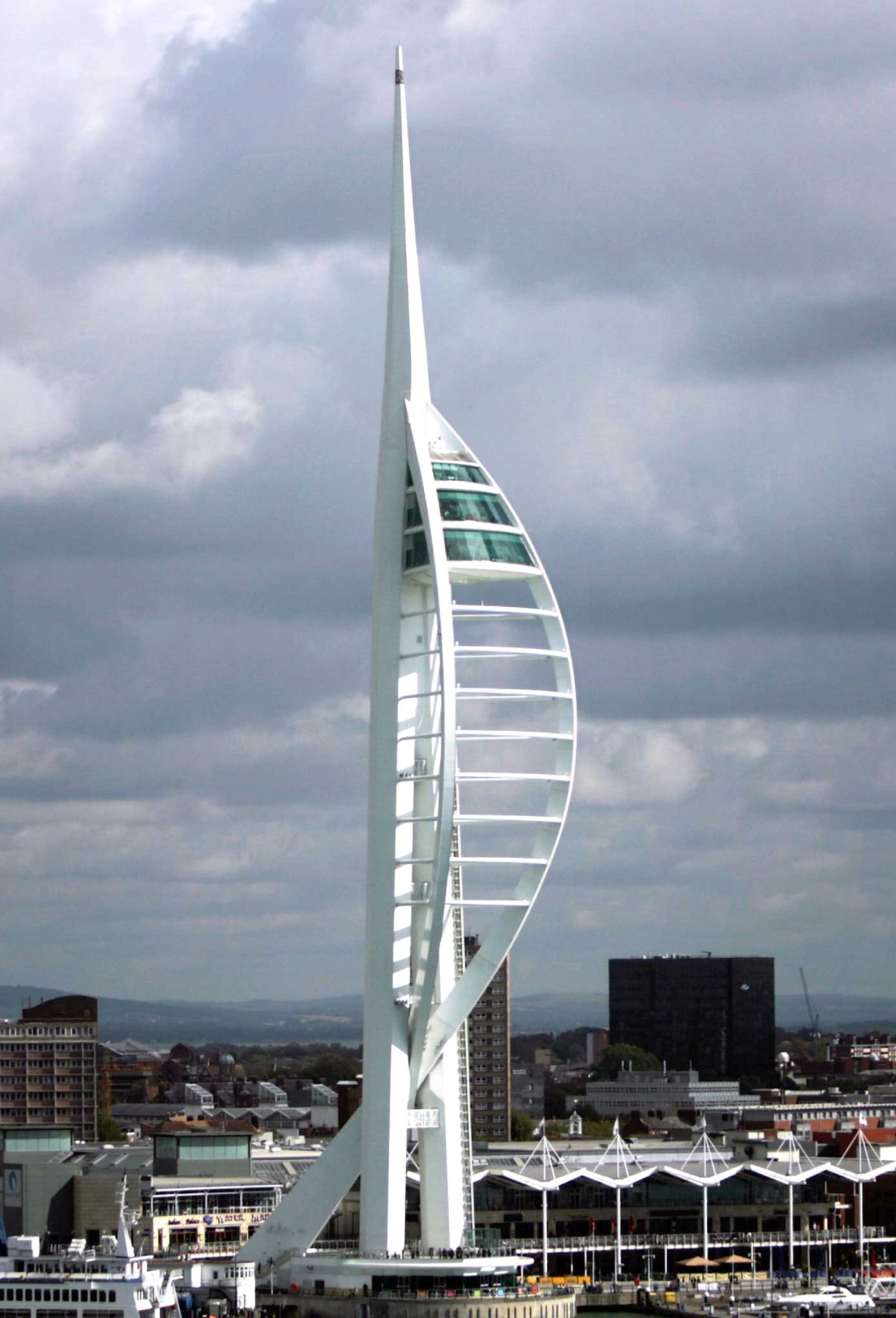 Which city is home to the Spinnaker Tower?