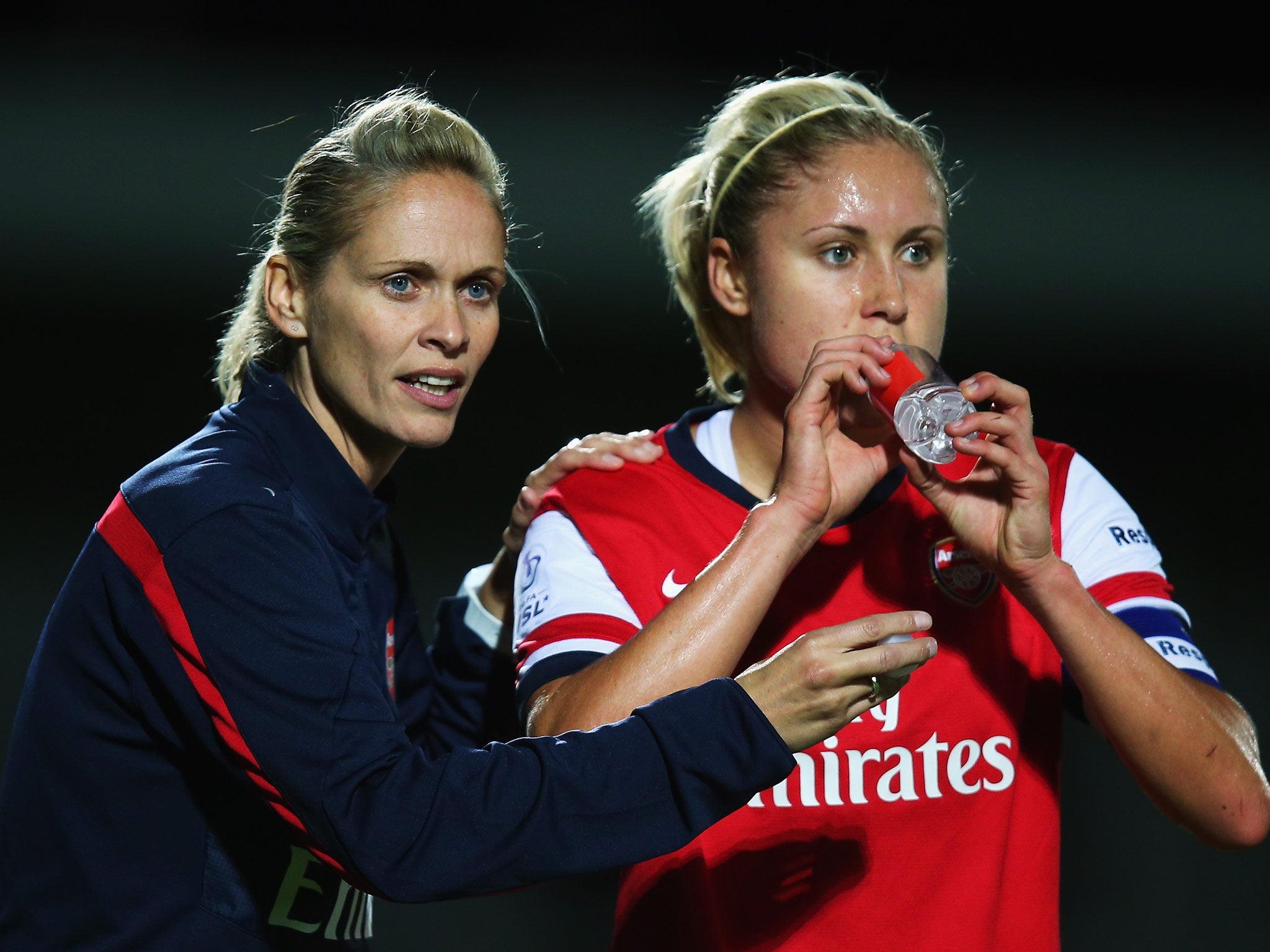 Arsenal Ladies Manager Shelley Kerr with former captain Steph Houghton