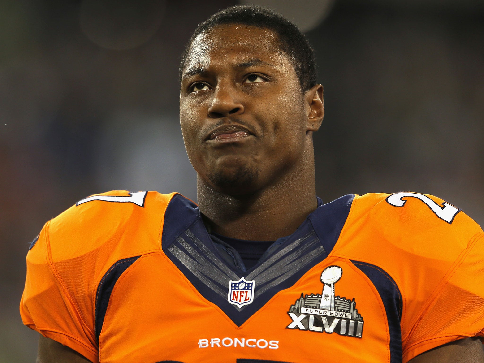 Running back Knowshon Moreno of the Denver Broncos looks on