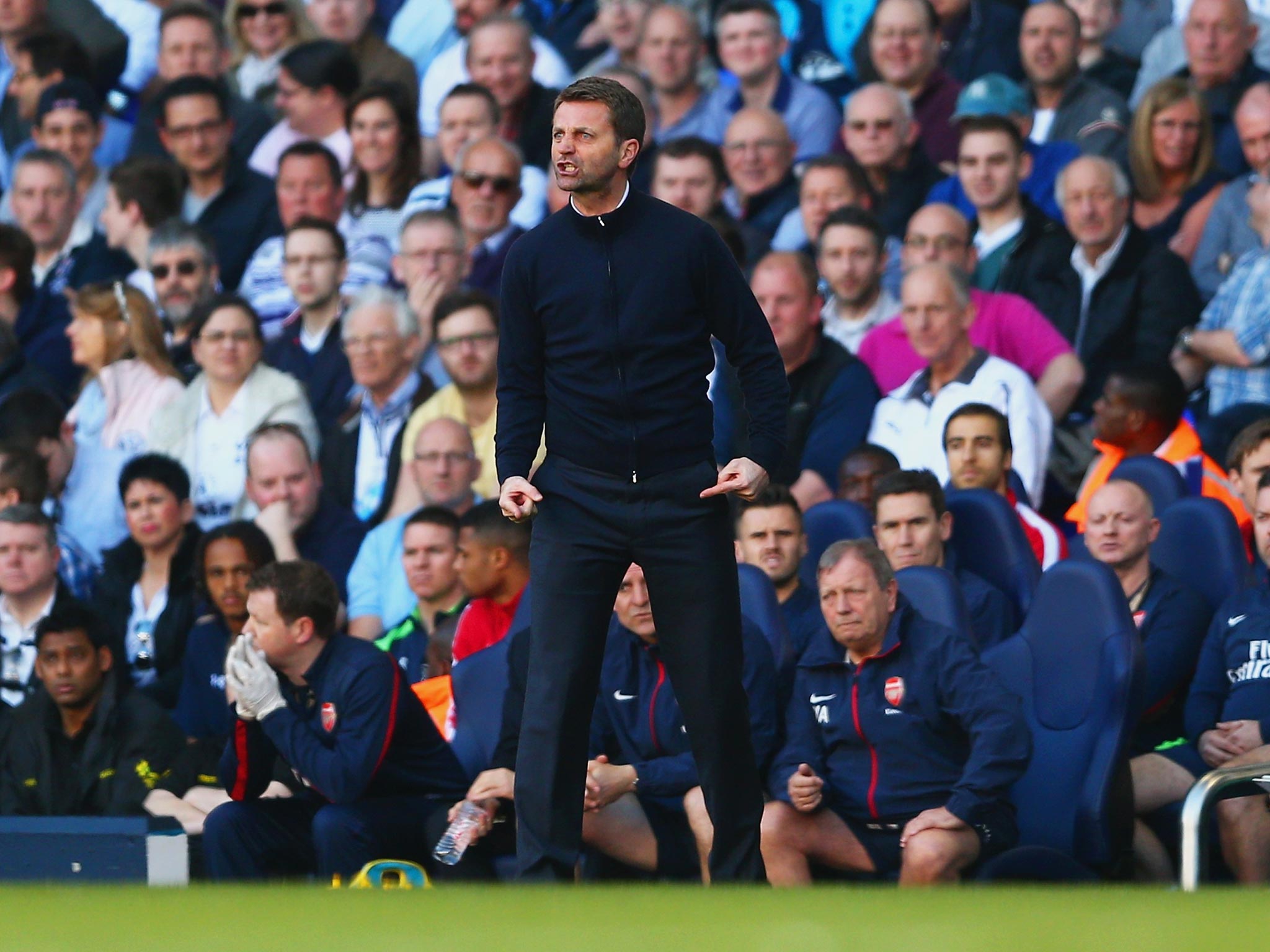 Tim Sherwood venting his frustrations during Tottenham’s loss to Arsenal earlier this month