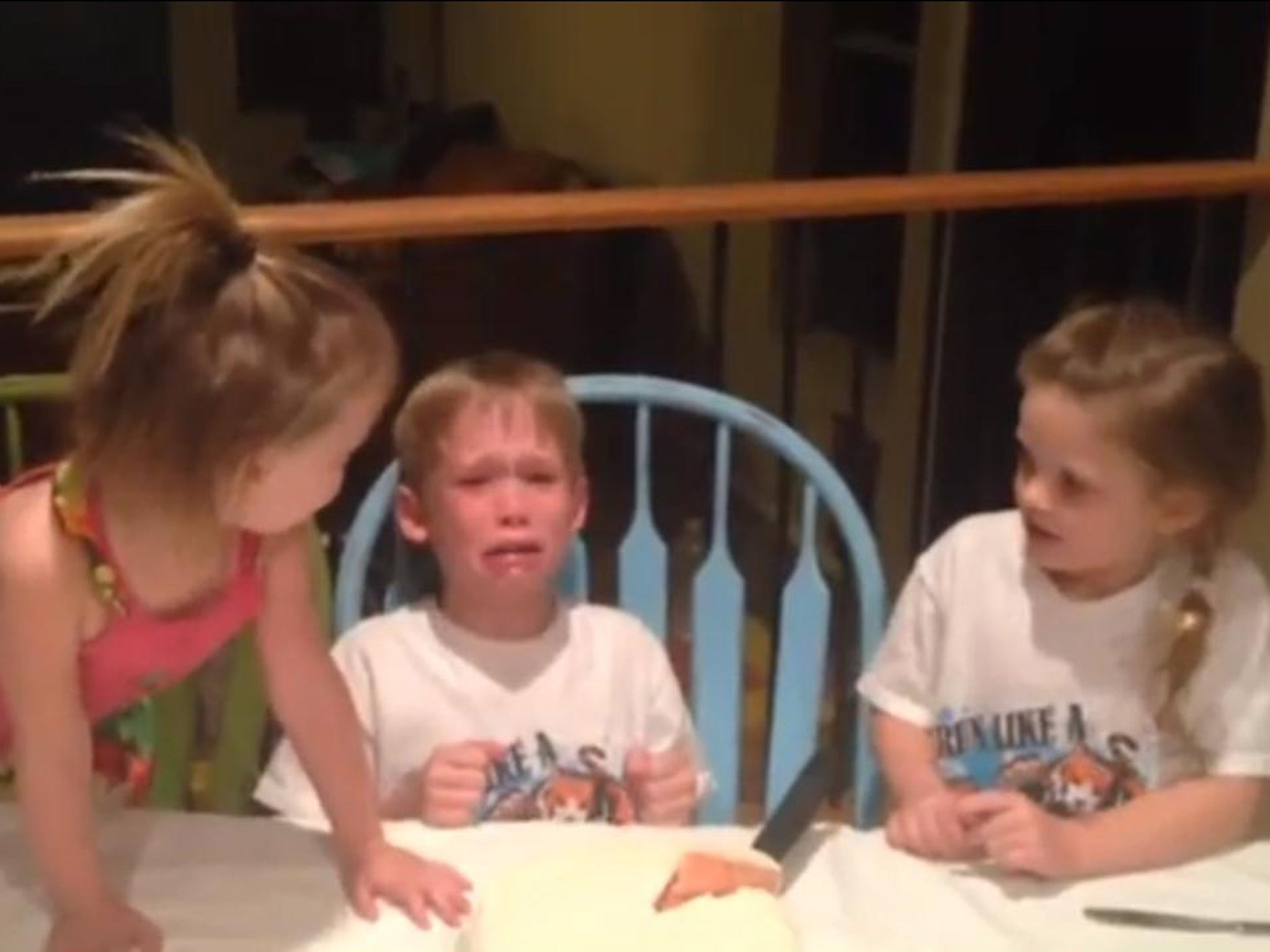 This clip from YouTube shows the boy was none to pleased to be getting another sister.