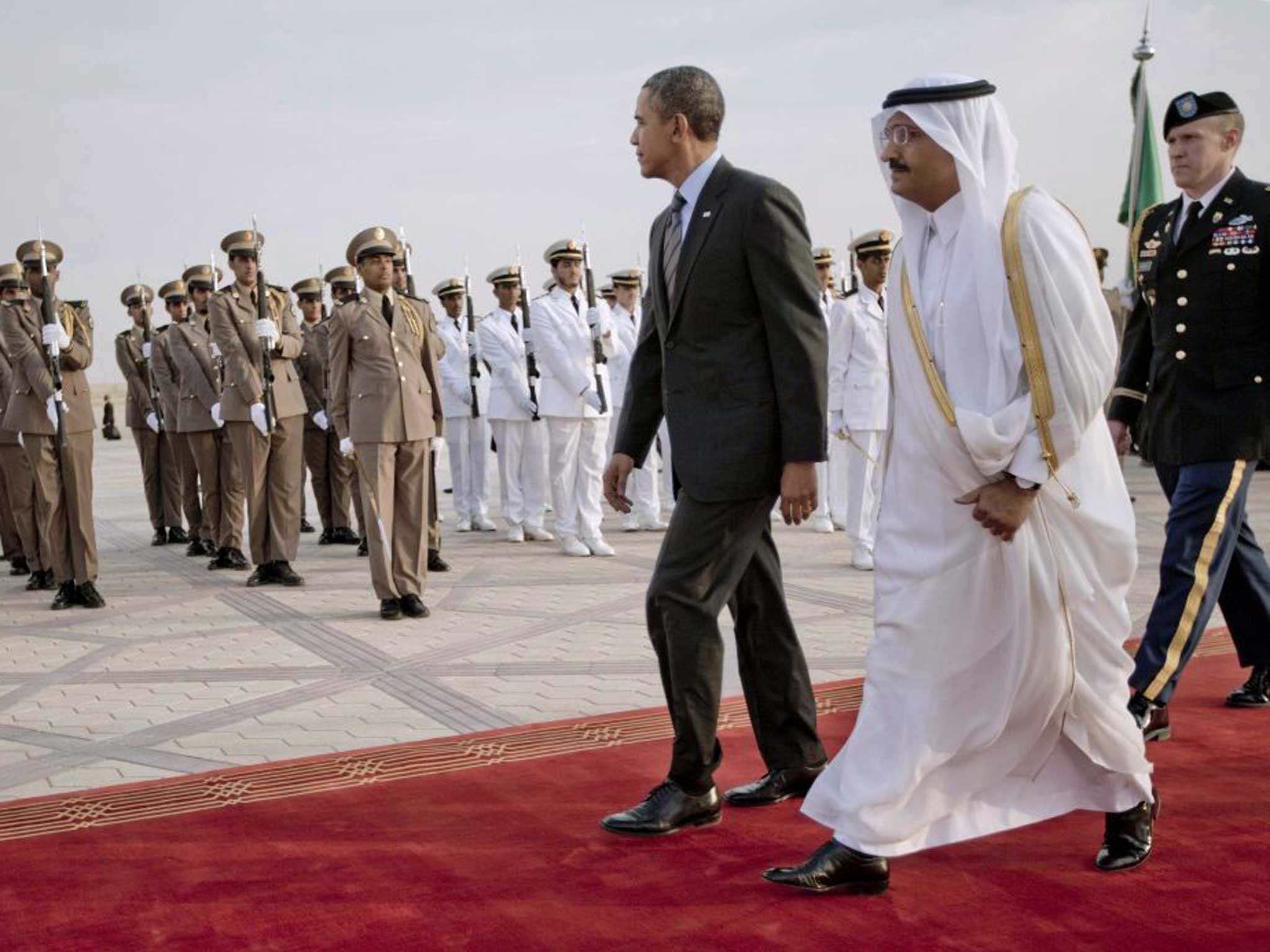 Special guest: Barack Obama is welcomed in Riyadh on Friday