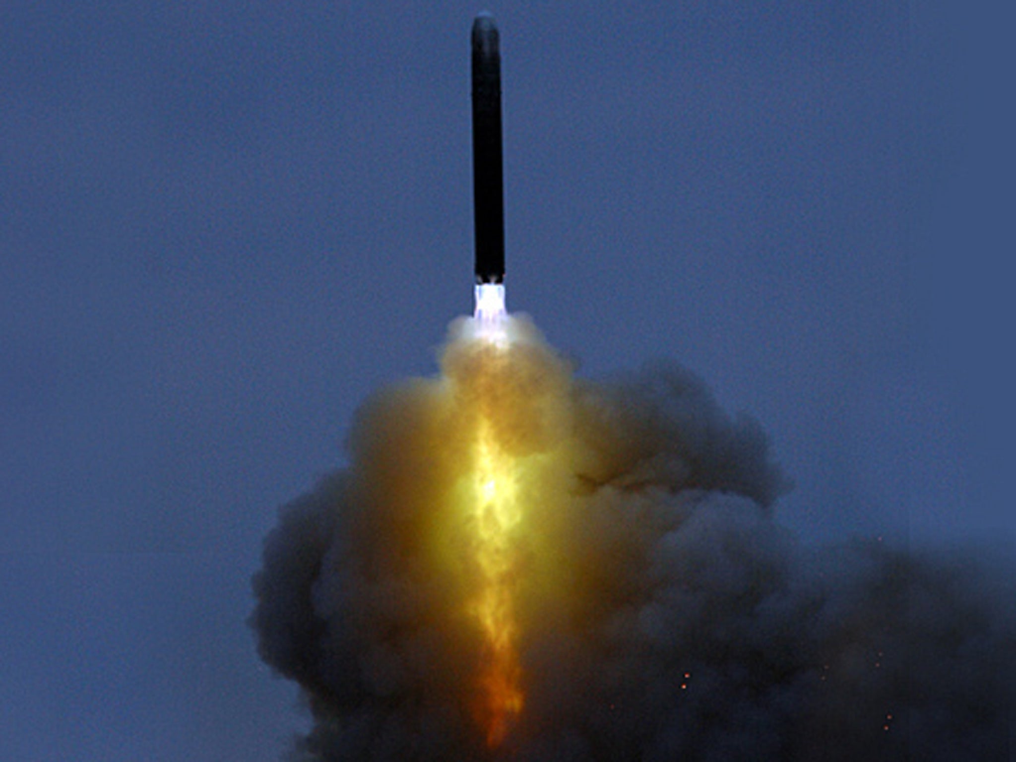 The launch of a Russian intercontinental ballistic missile designed for the delivery of nuclear weapons
