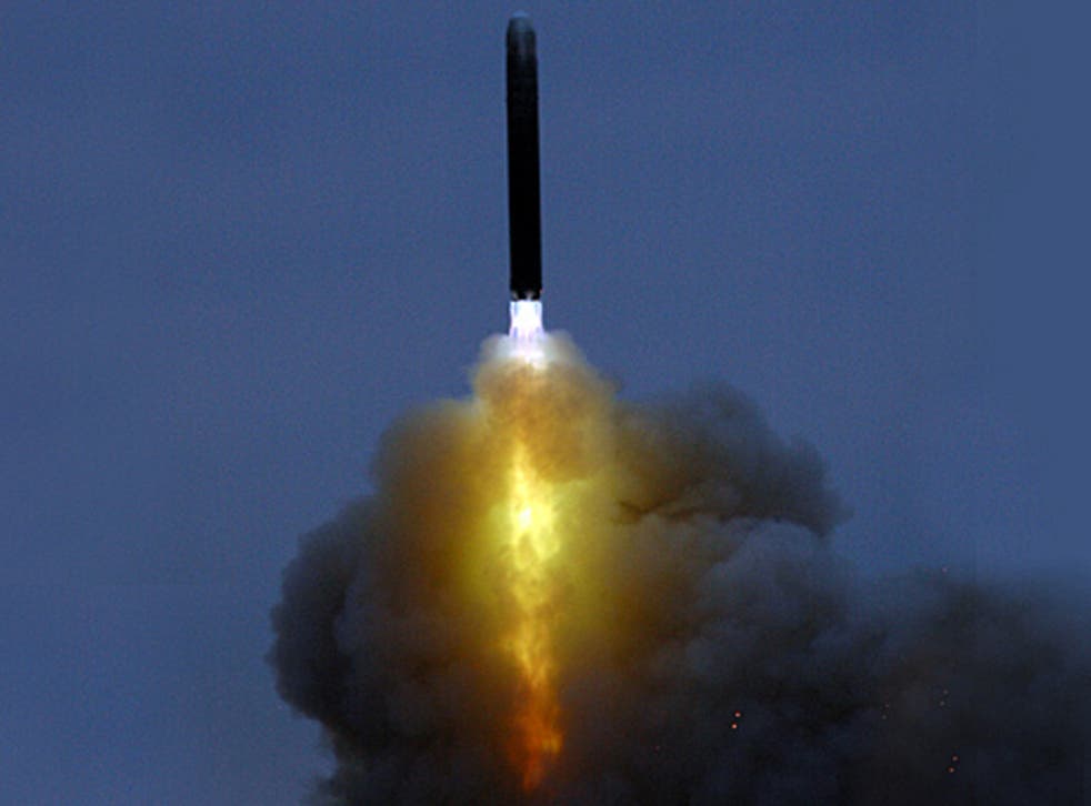 <p>The launch of a Russian intercontinental ballistic missile designed for the delivery of nuclear weapons</p>