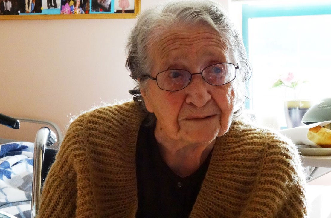 Yevnigue Salibian, aged 100, escaped deportation, but she suffered a near-death fall when her family fled to Syria