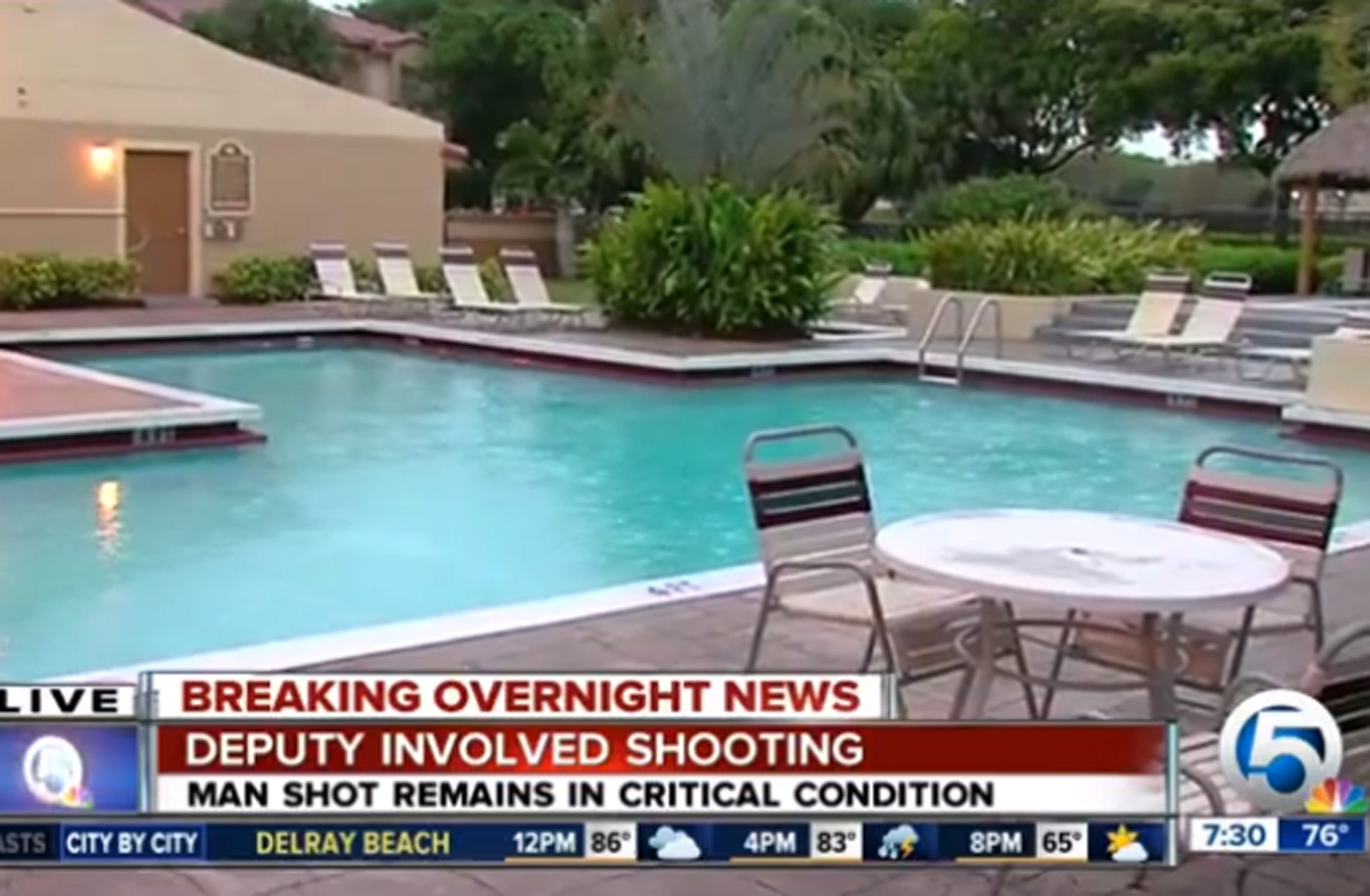 The incident happened in the private pool area of an apartment complex in Florida