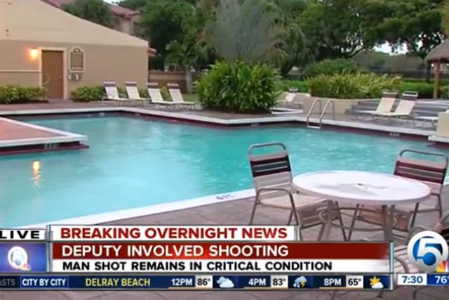 The incident happened in the private pool area of an apartment complex in Florida