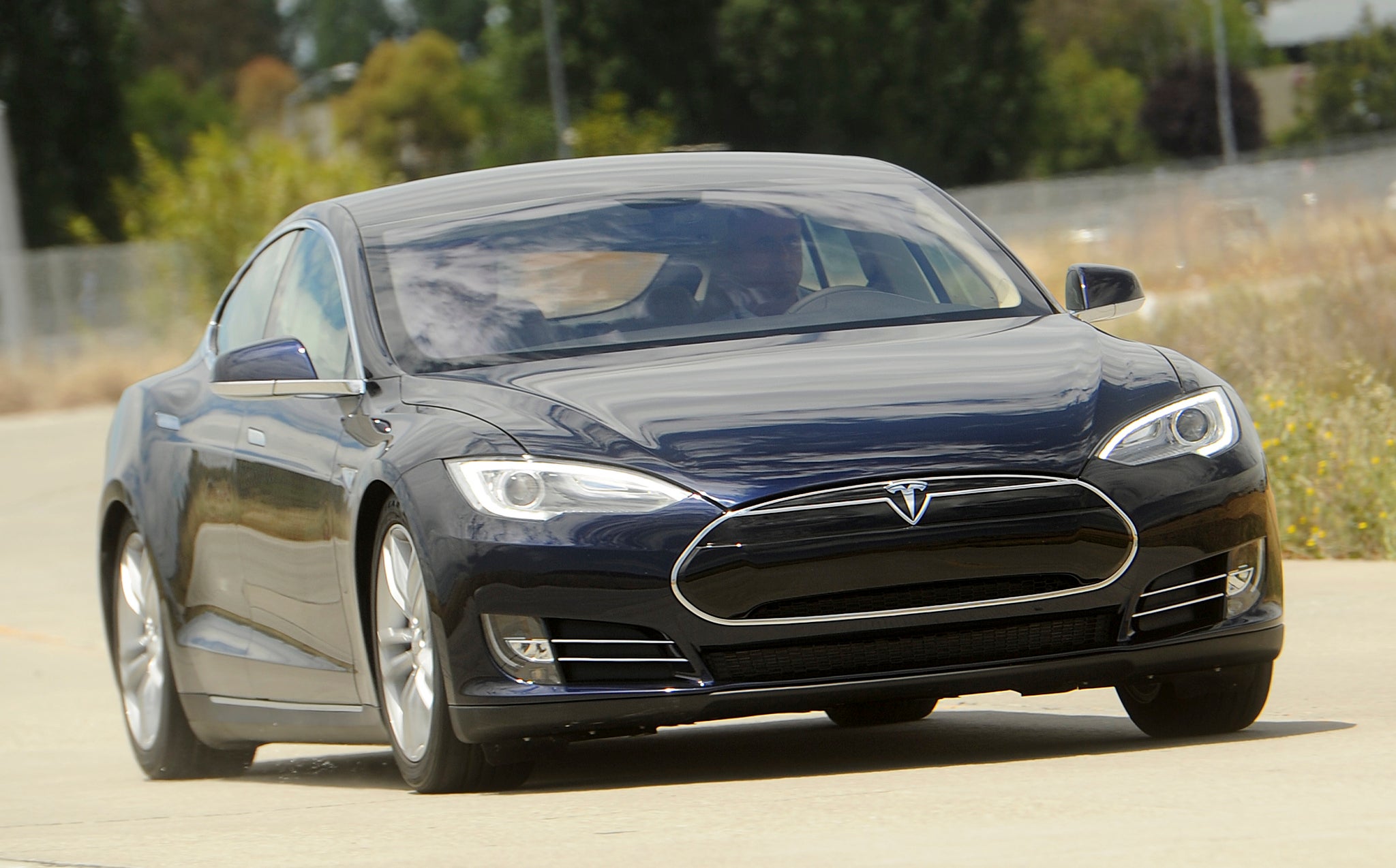 The Tesla Model S sedan.