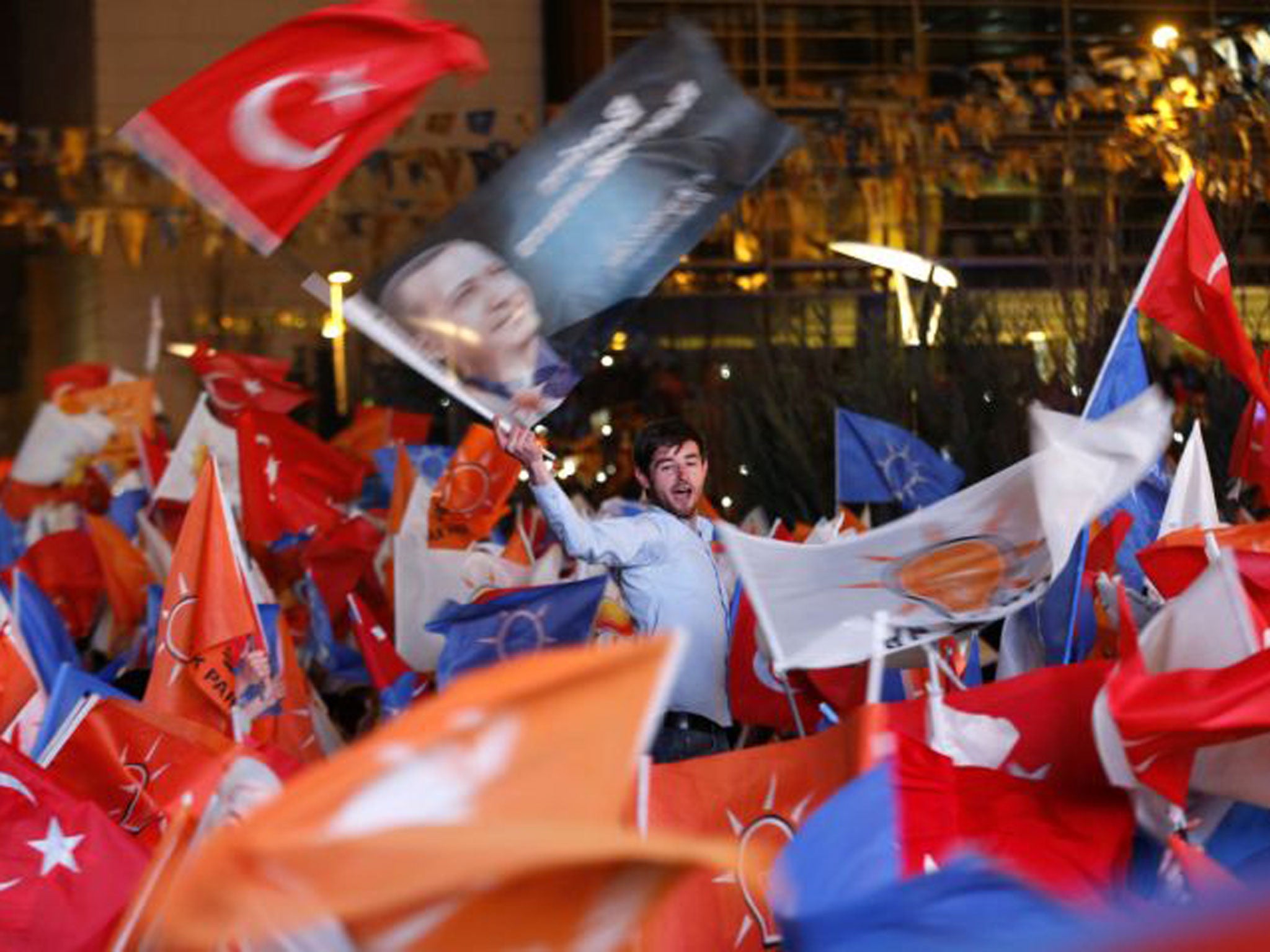 AK supporters celebrate in Ankara