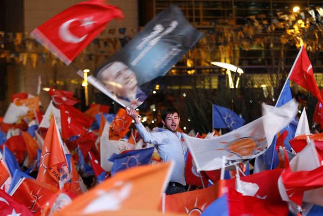 AK supporters celebrate in Ankara