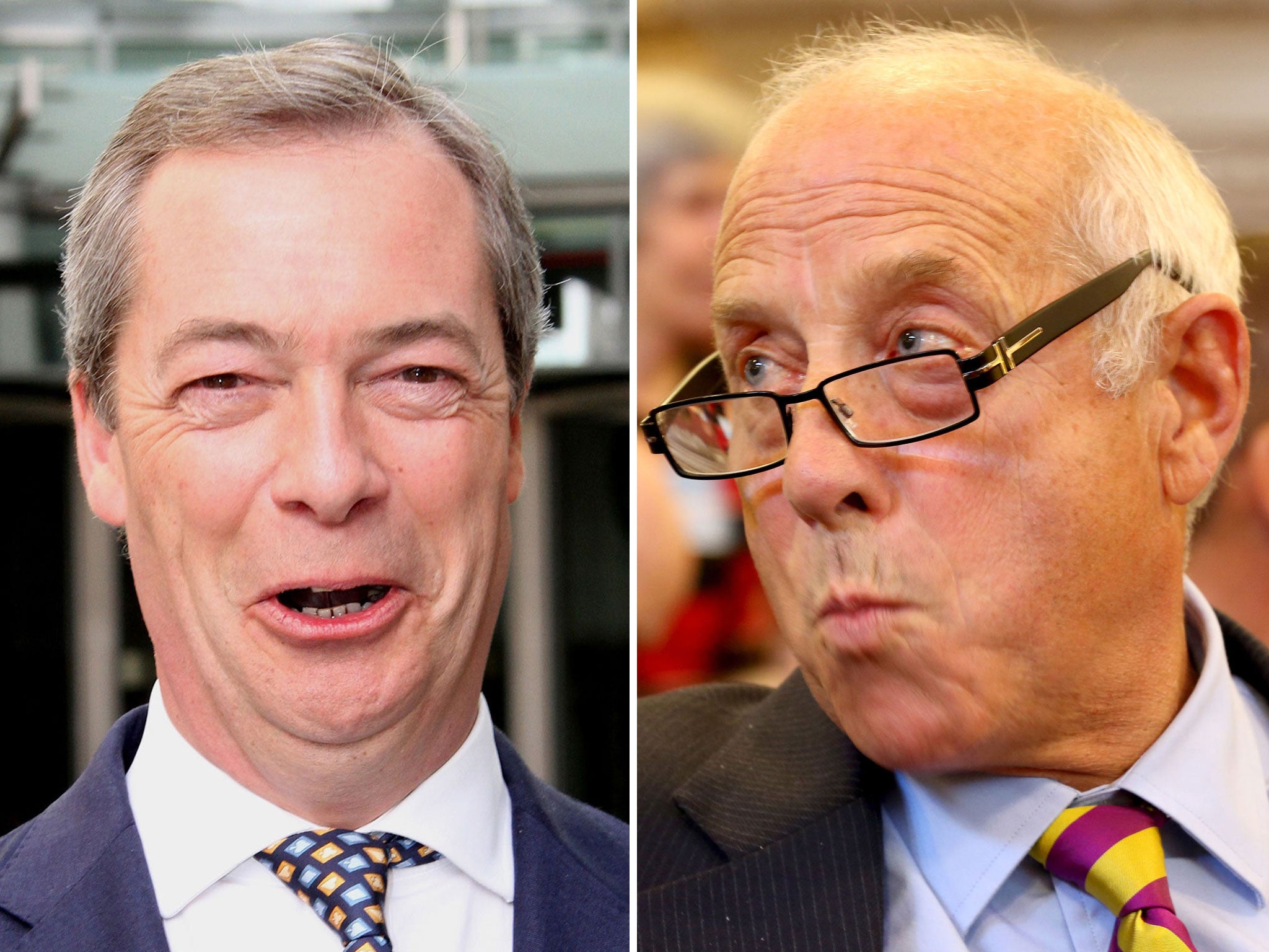 Ukip leader Nigel Farage (left) and former Ukip MEP Godfrey Bloom