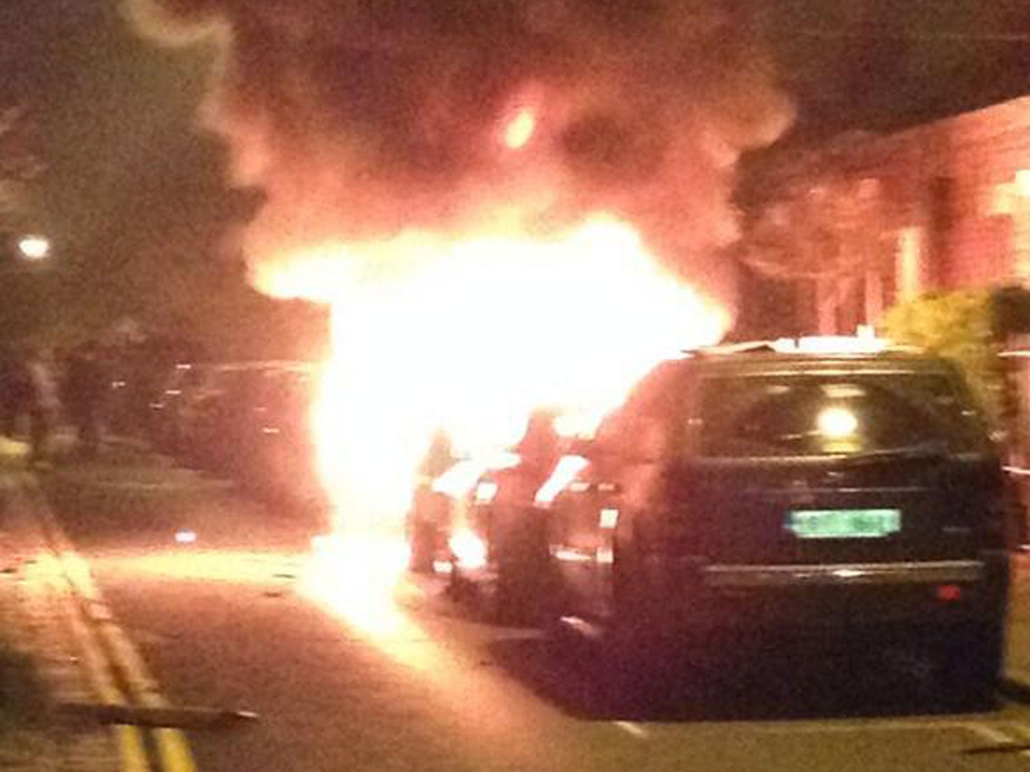 The car after a device detonated in Dublin