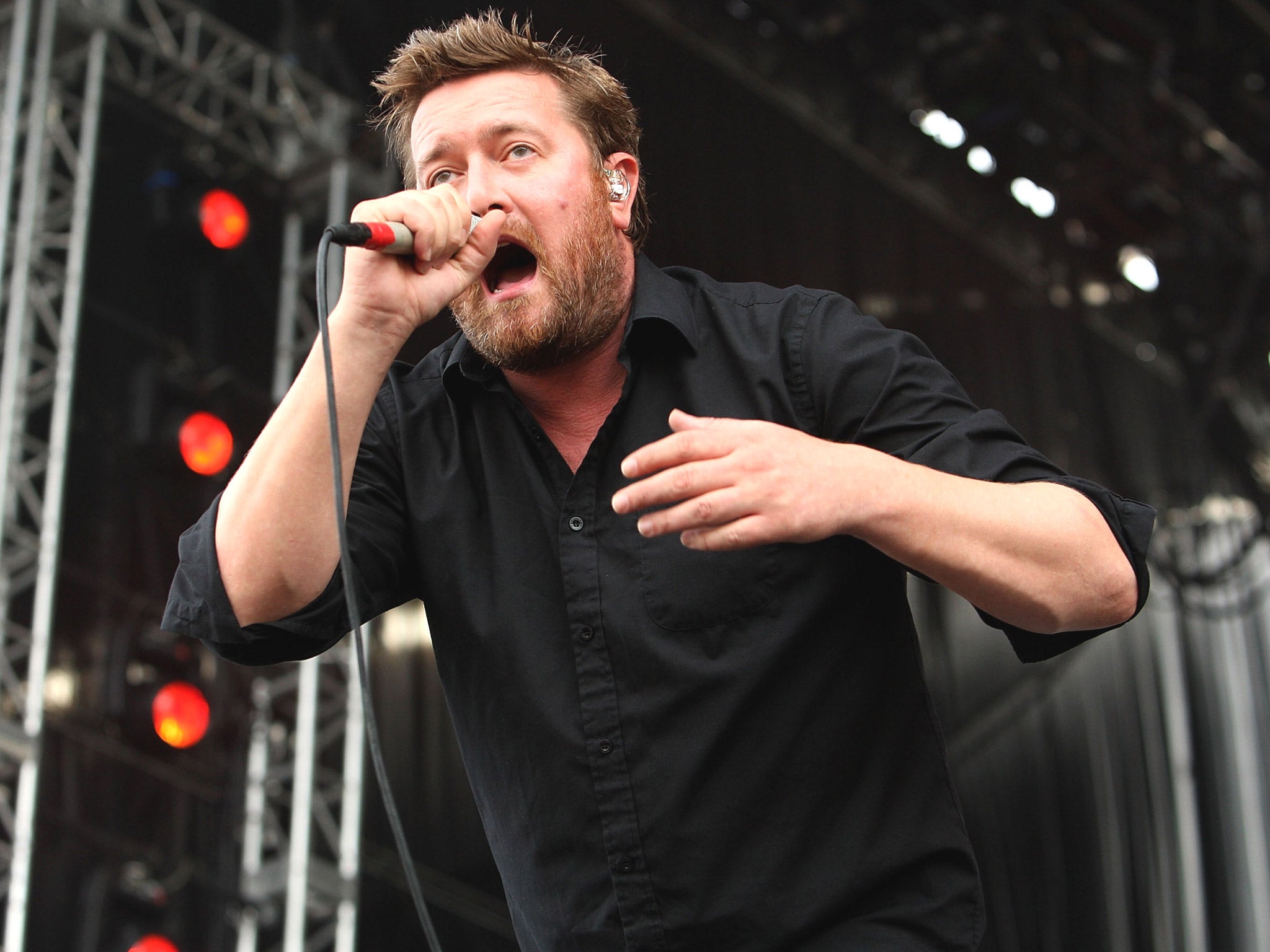 Elbow frontman Guy Garvey performs on stage