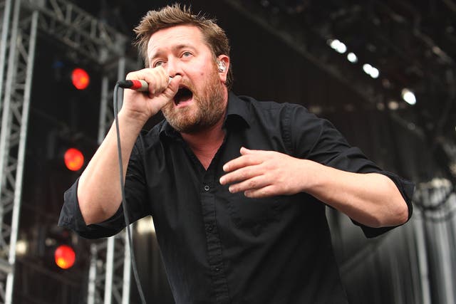 Elbow frontman Guy Garvey performs on stage 