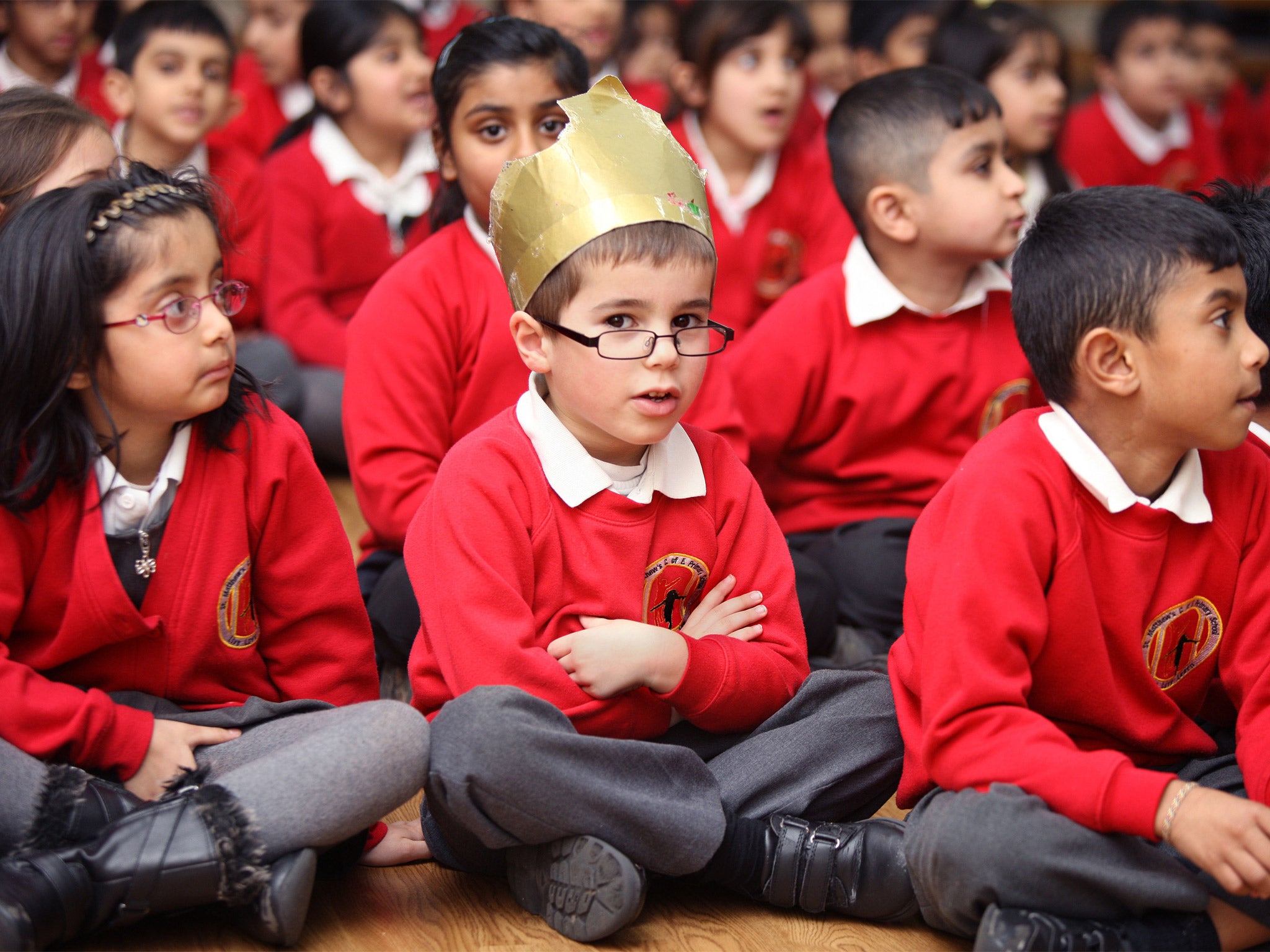 Many hats: the majority of children at St Matthew’s school, Blackburn, are from Muslim families