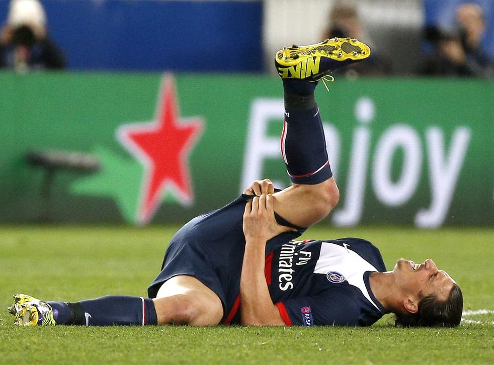 Zlatan Ibrahimovic was substituted after suffering a hamstring injury