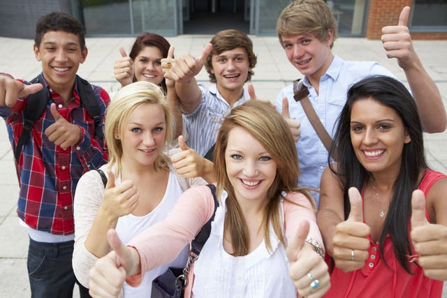 Happy students: Britain was given first place for education
