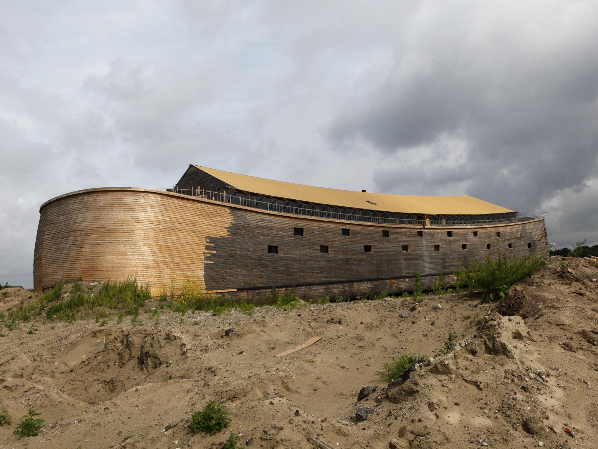 An actual life-sized, 150-metre-long ark, built at an abandoned quay in the Netherlands (Getty Images, 2011)