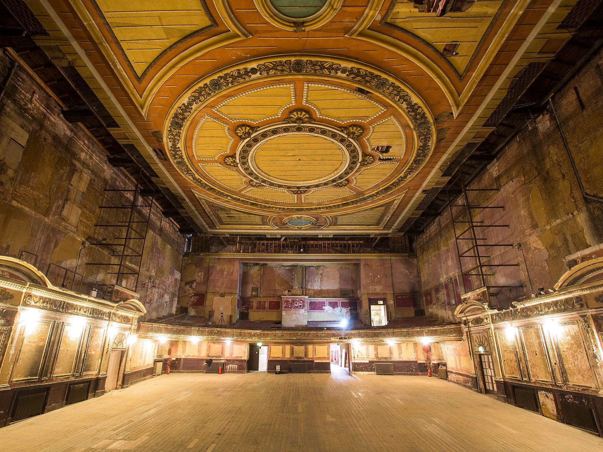 A view of the theatre from the stage of Alexandra Palace before a new phase of work commences as part of a regeneration plan at Alexandra Palace in London